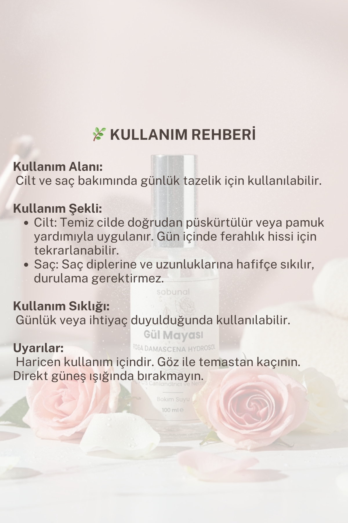 Gül Mayası 100 ml – Aydınlatıcı ve Sıkılaştırıcı Cilt & Saç Toniği Hidrosol — S25GMH100 — تصویر 4 از 5
