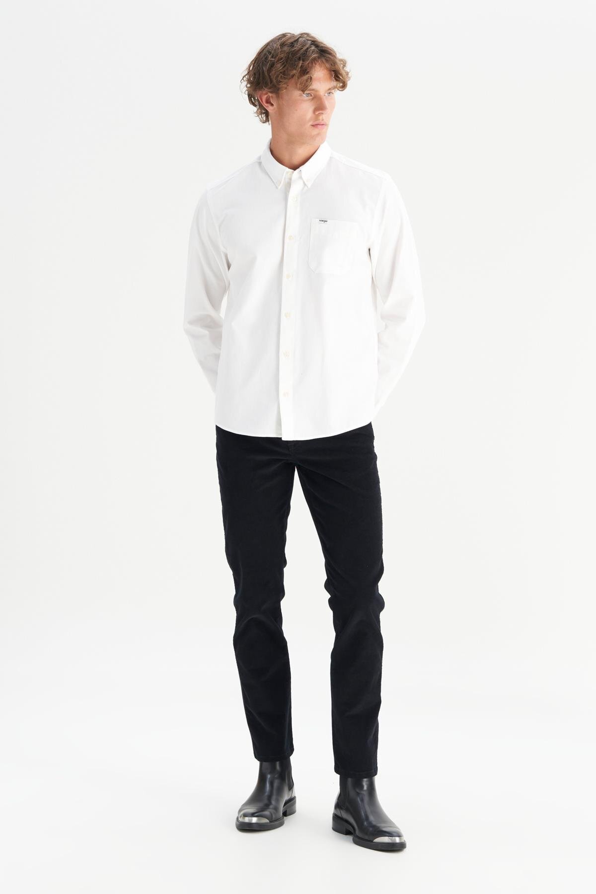 Wrangler  %100 Pamuk Regular Fit Normal Kesim Cep Detaylı Beyaz Gömlek - Görsel 3