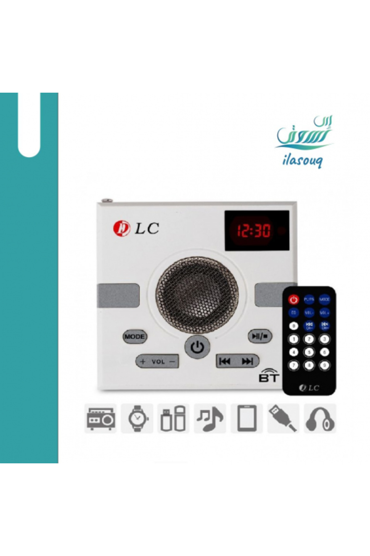 مكبر صوت محمول يعمل بالبلوتوث وراديو مع جهاز تحكم عن بعد