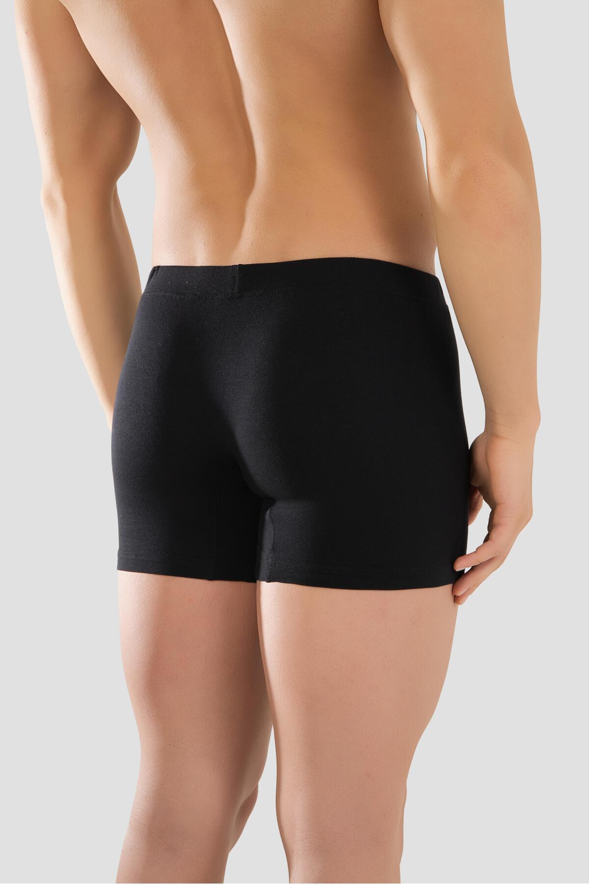 BAYKAR Erkek Mikro Modal Elestan Basic Boxer 1402 Siyah görsel 5