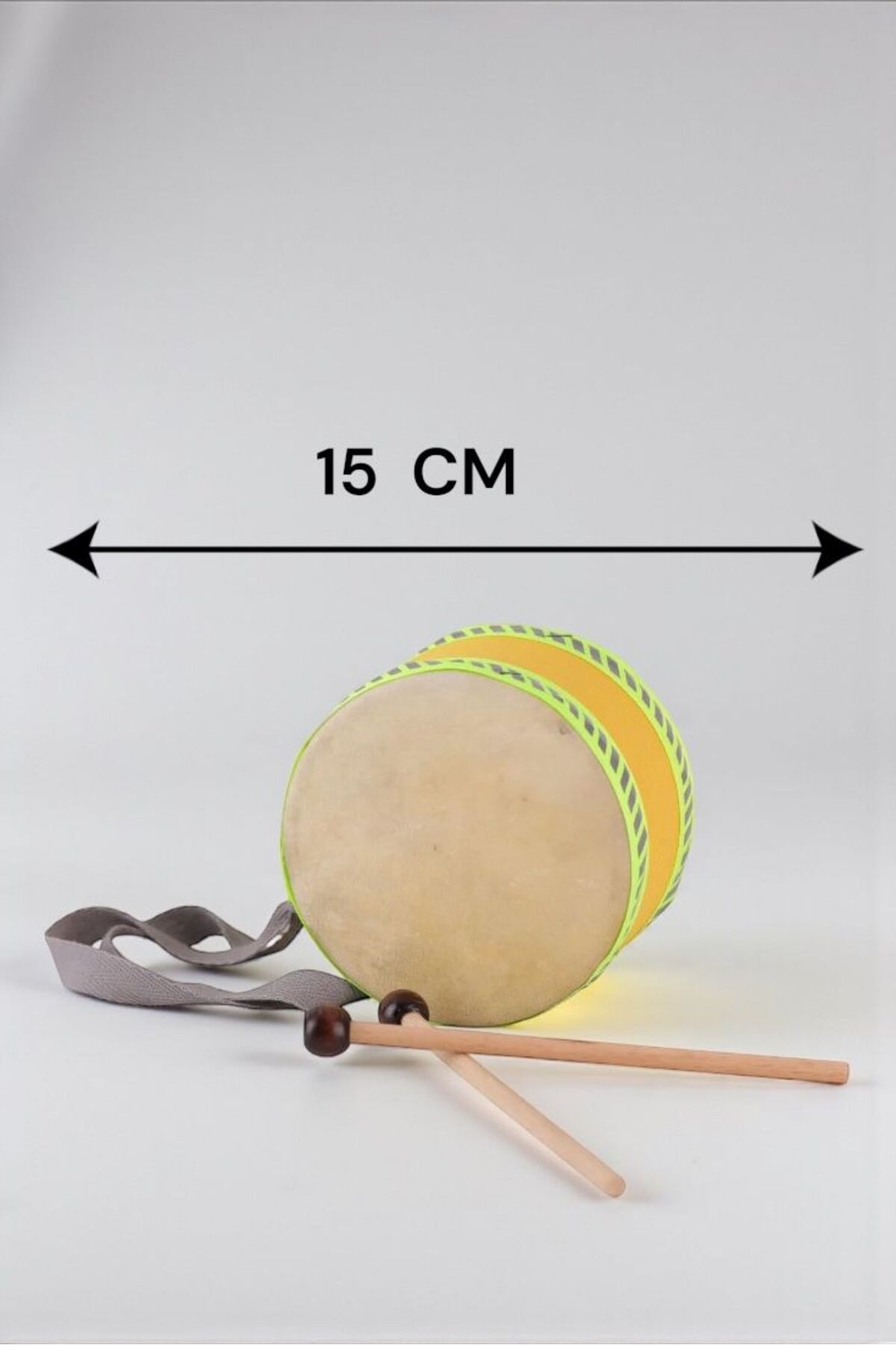 48681 REALISTIC LEATHER TOY DRUM IS A PIECE OF 15 CM
