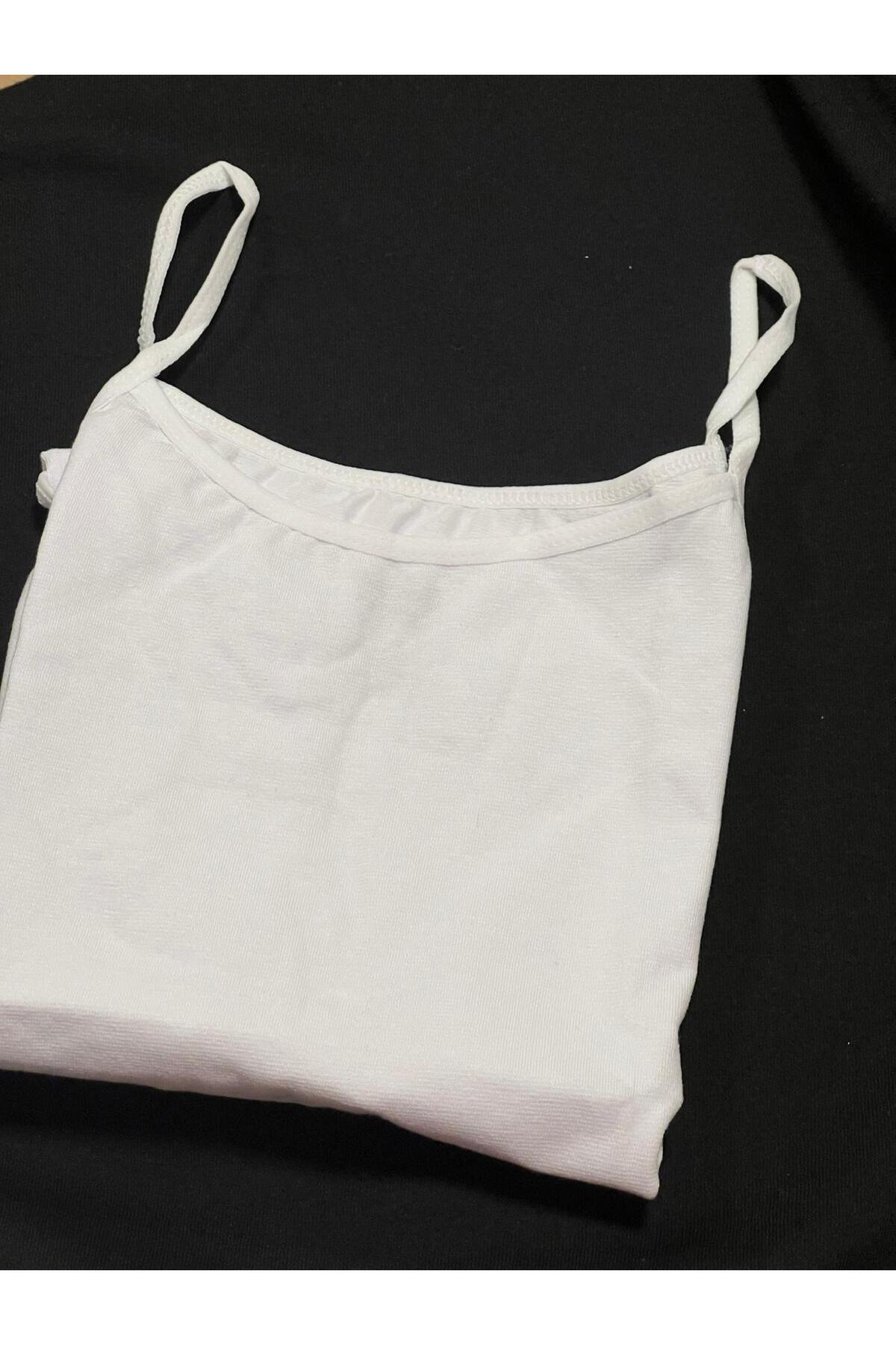 İÇ İŞLERİ ip askılı çıtçıtlı body beyaz