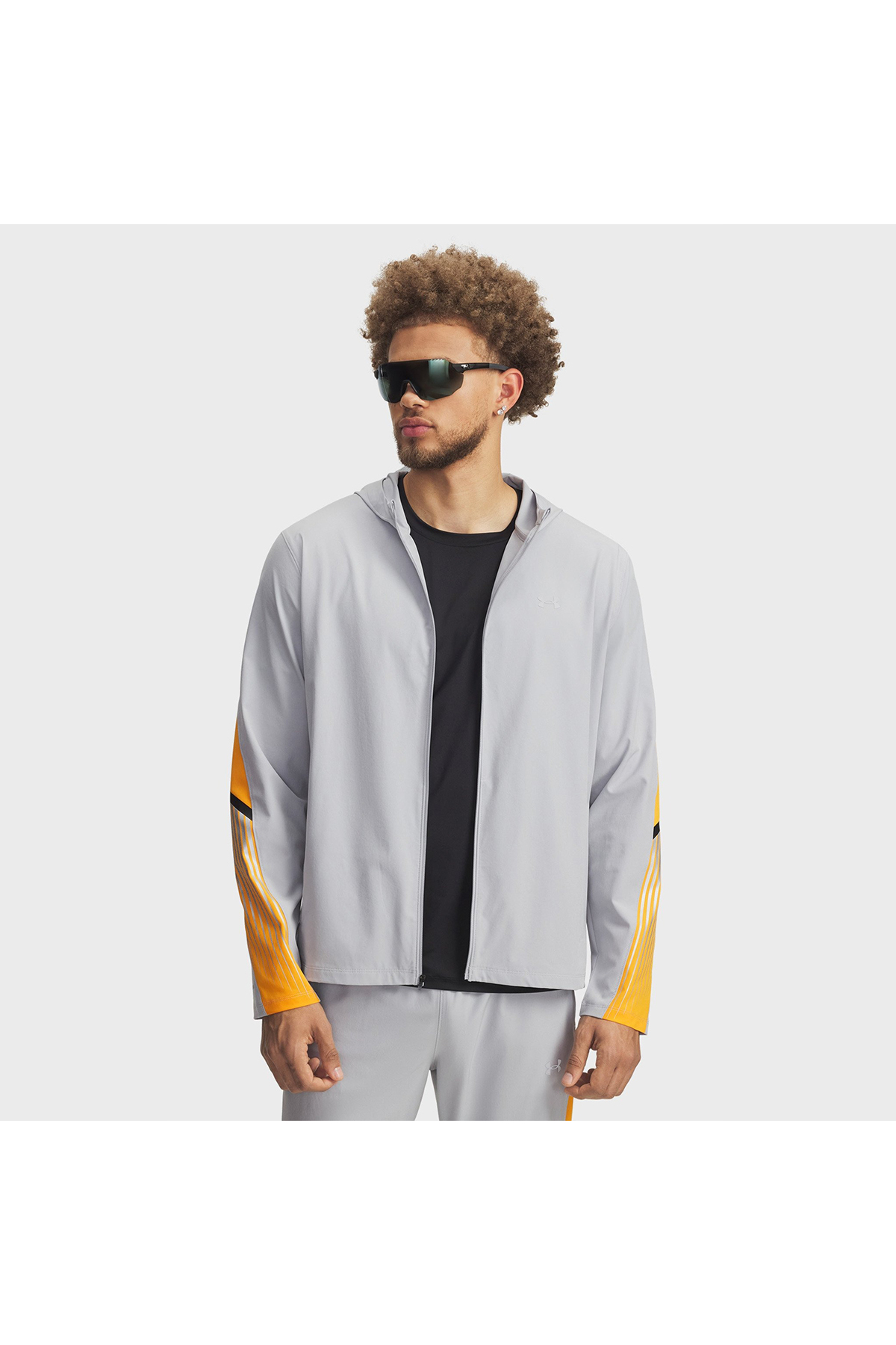 آندر آرمور کاپشن کلاه دار مردانه خاکستری Velociti Storm Hooded