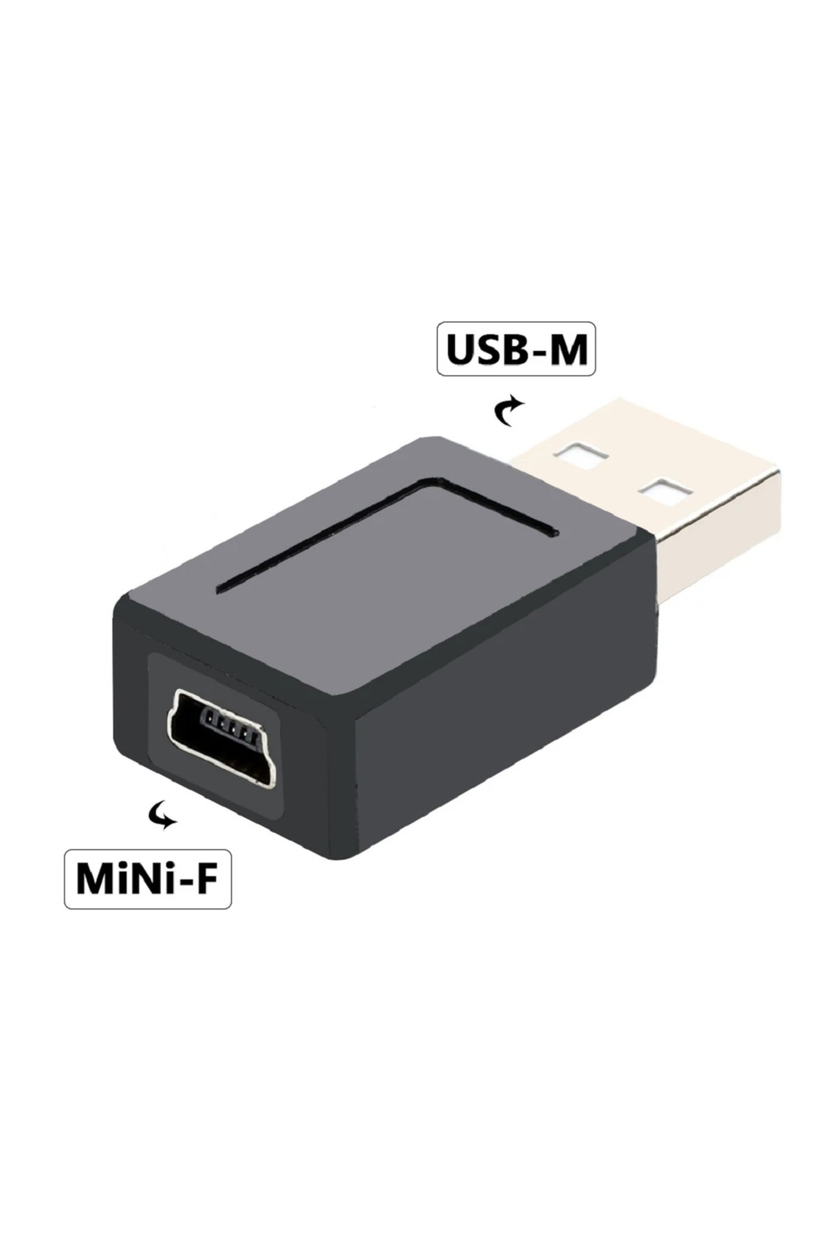 Mini USB Erkek USB 2.0 A Erkek - USB B Mini 5 Pin Dişi Adaptör Dönüştürücü Çevirici Adaptör