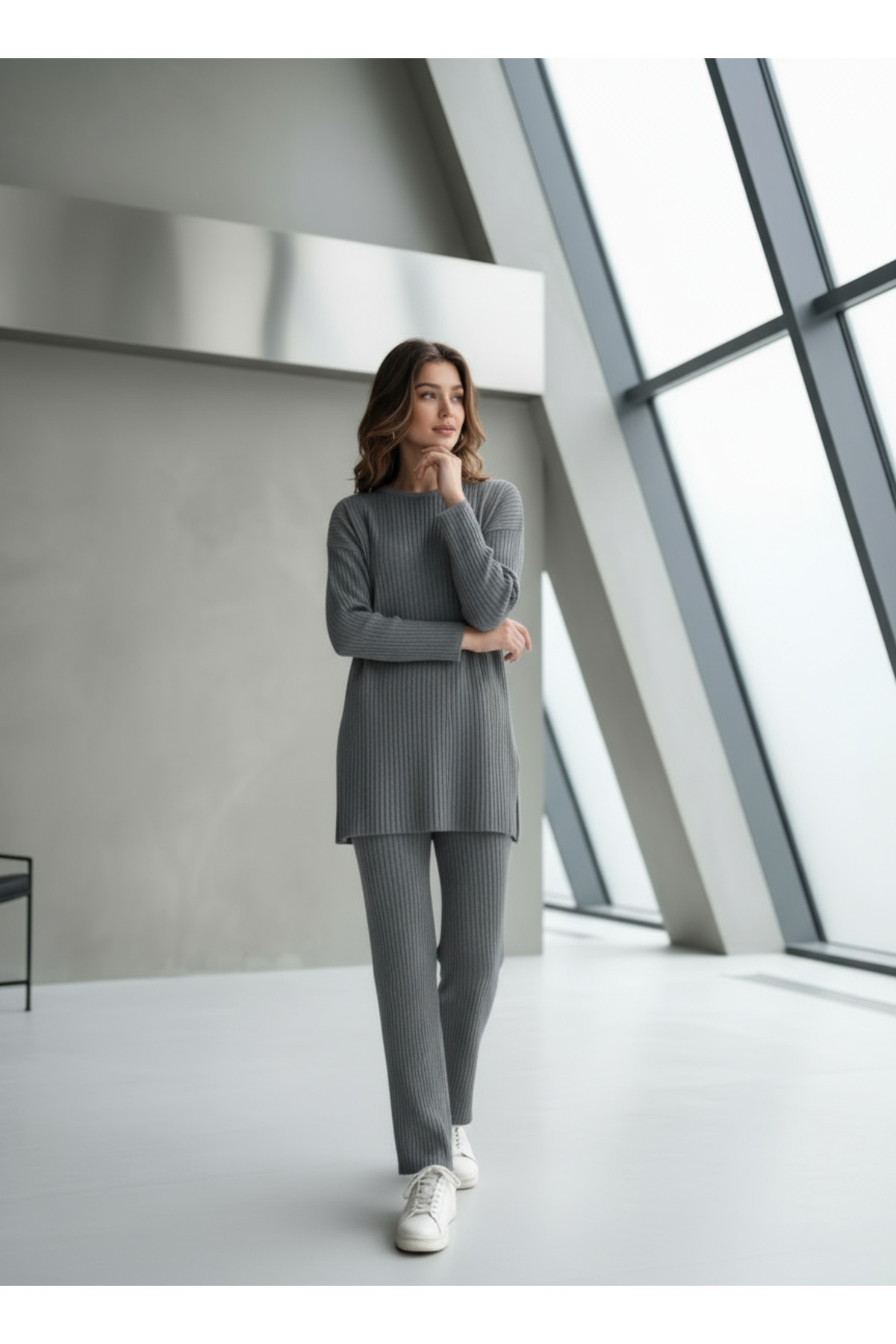 eyyebelle Pamut bordás női blúz nadrág kétrészes szett