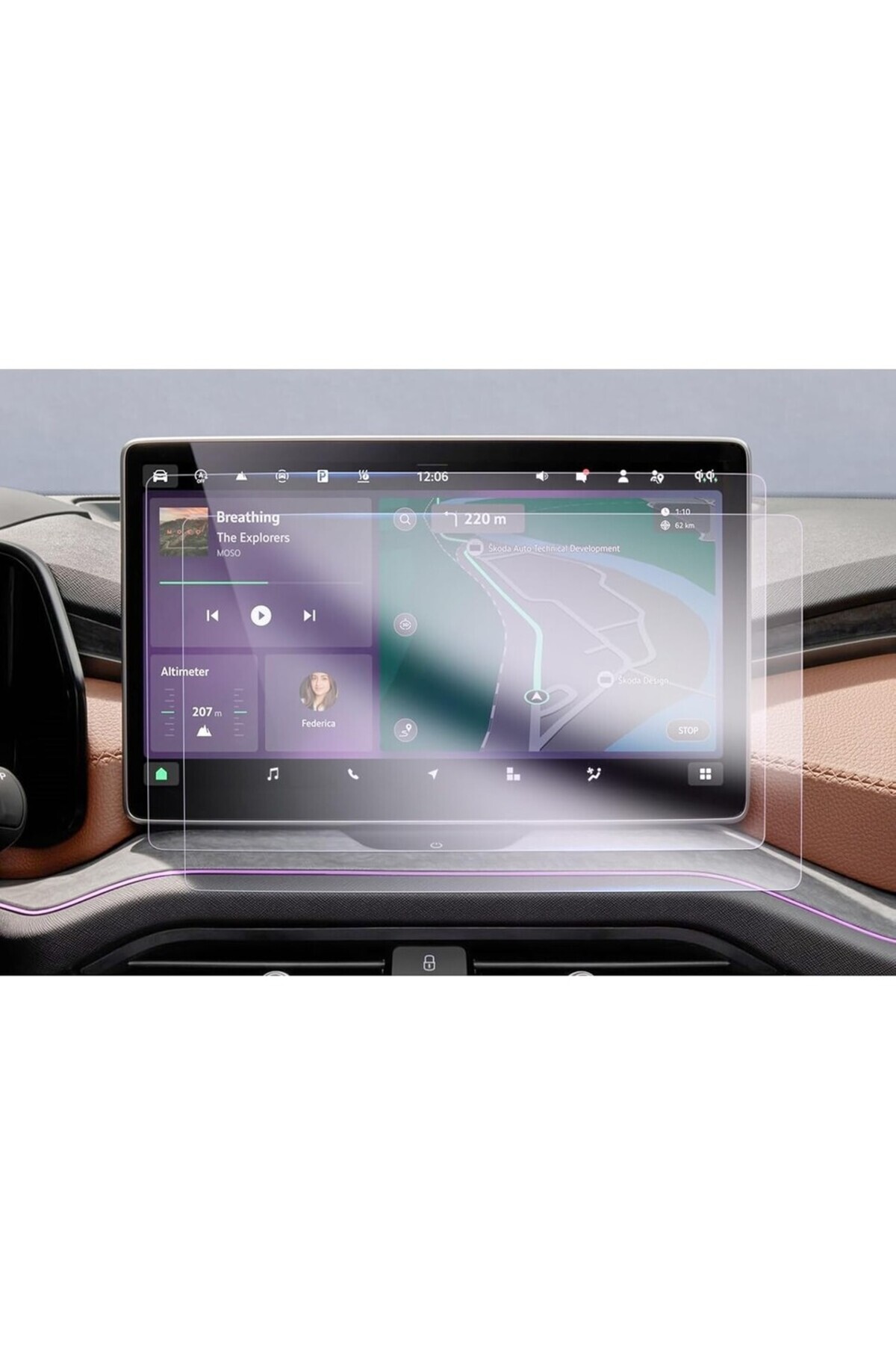 GLASOR Skoda Superb 13 " Uyumlu Multimedya Navigasyon Uyumlu 9H Nano Ekran Koruyucu 2024