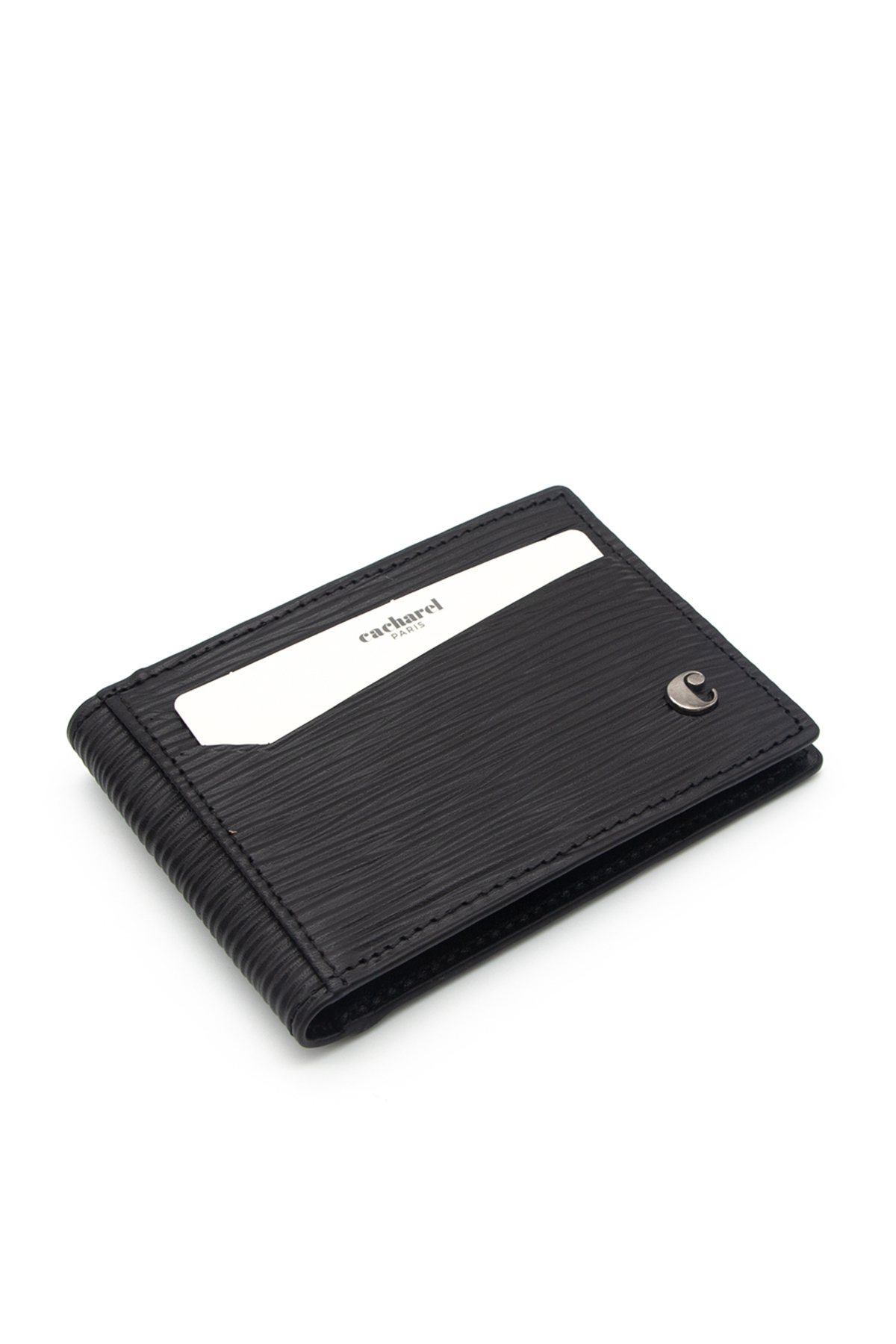 کاشارل جا کارتی چرمی مشکی طرح چرم کد 0336A3K
