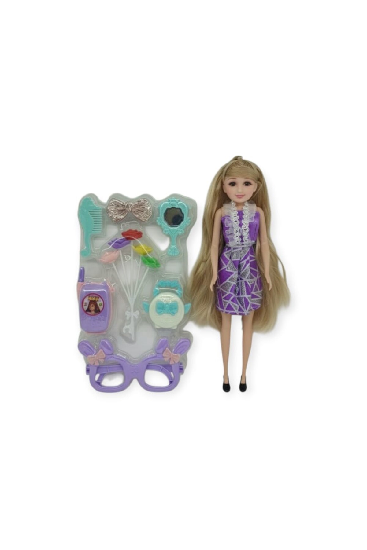 Genel Markalar Güzellik Seti 7 Parça Aksesuarlı Bebek Seti - Mor (Lisinya) fotoğrafı 2 (önizleme)