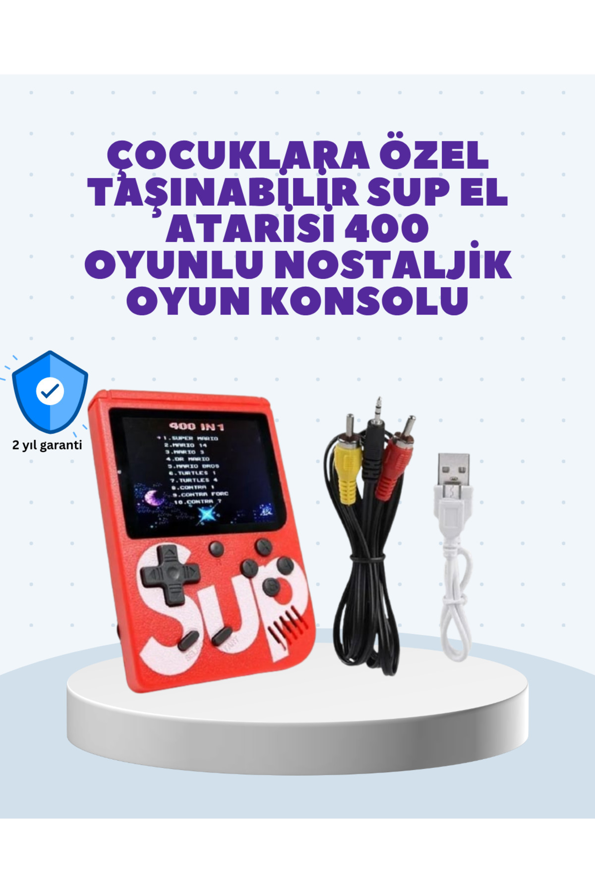 DENİSAM Şarjlı Taşınabilir El Oyun Konsolu 400 Oyun