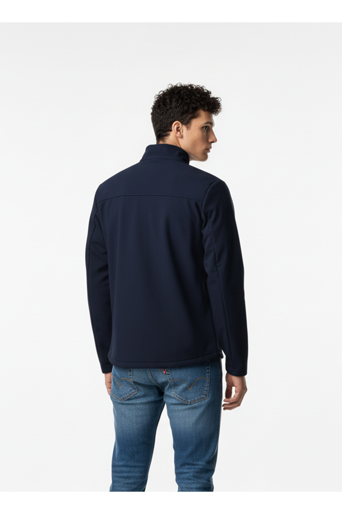 Erkek Softshell Içi Polarlı Su Ve Rüzgara Dayanıklı Spor Mont — سرمه‌ای V0-ERKJEL-SOFT-101 — تصویر 4 از 6