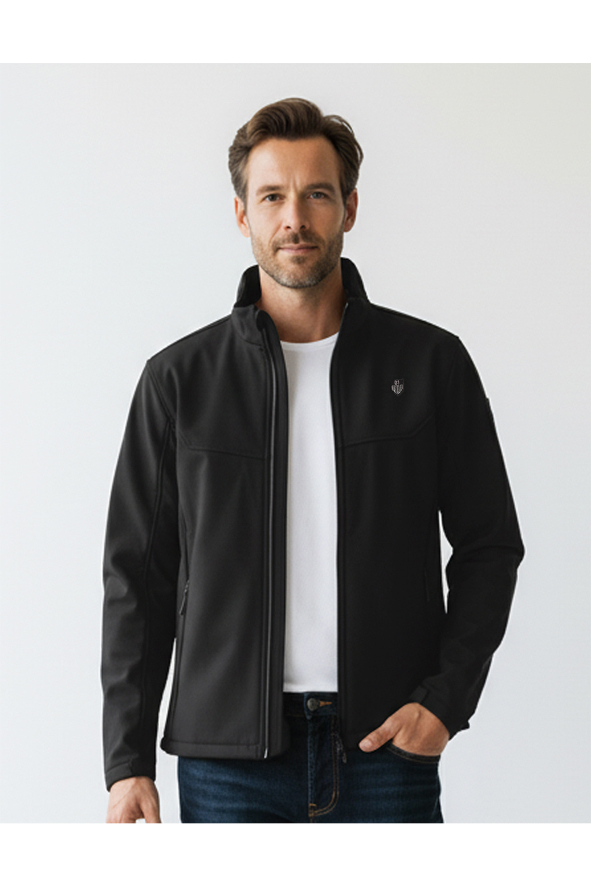 Erkek Softshell Içi Polarlı Su Ve Rüzgara Dayanıklı Spor Mont — مشکی V0-ERKJEL-SOFT-101