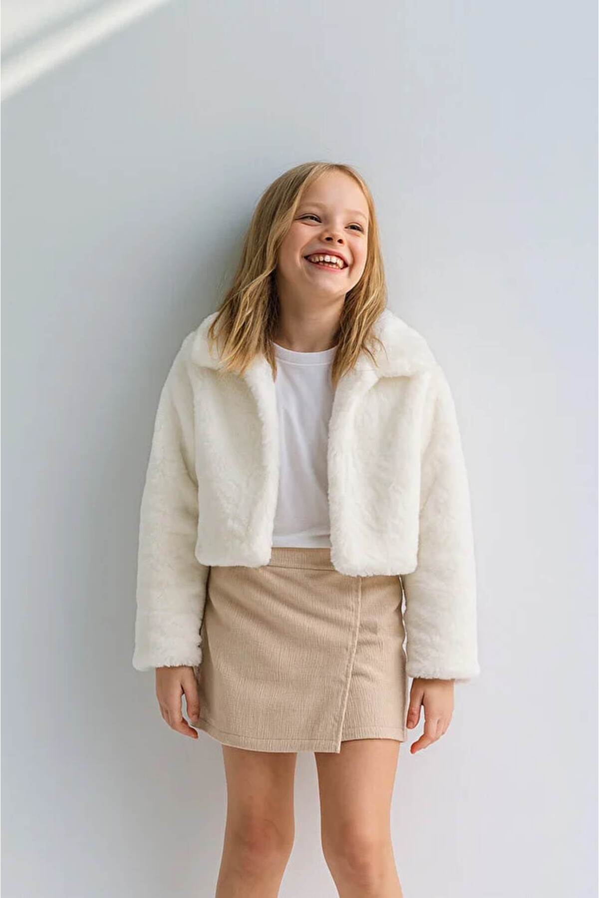 falcomini  Kız Çocuk Bolero Peluş Ceket İnci Kapamalı