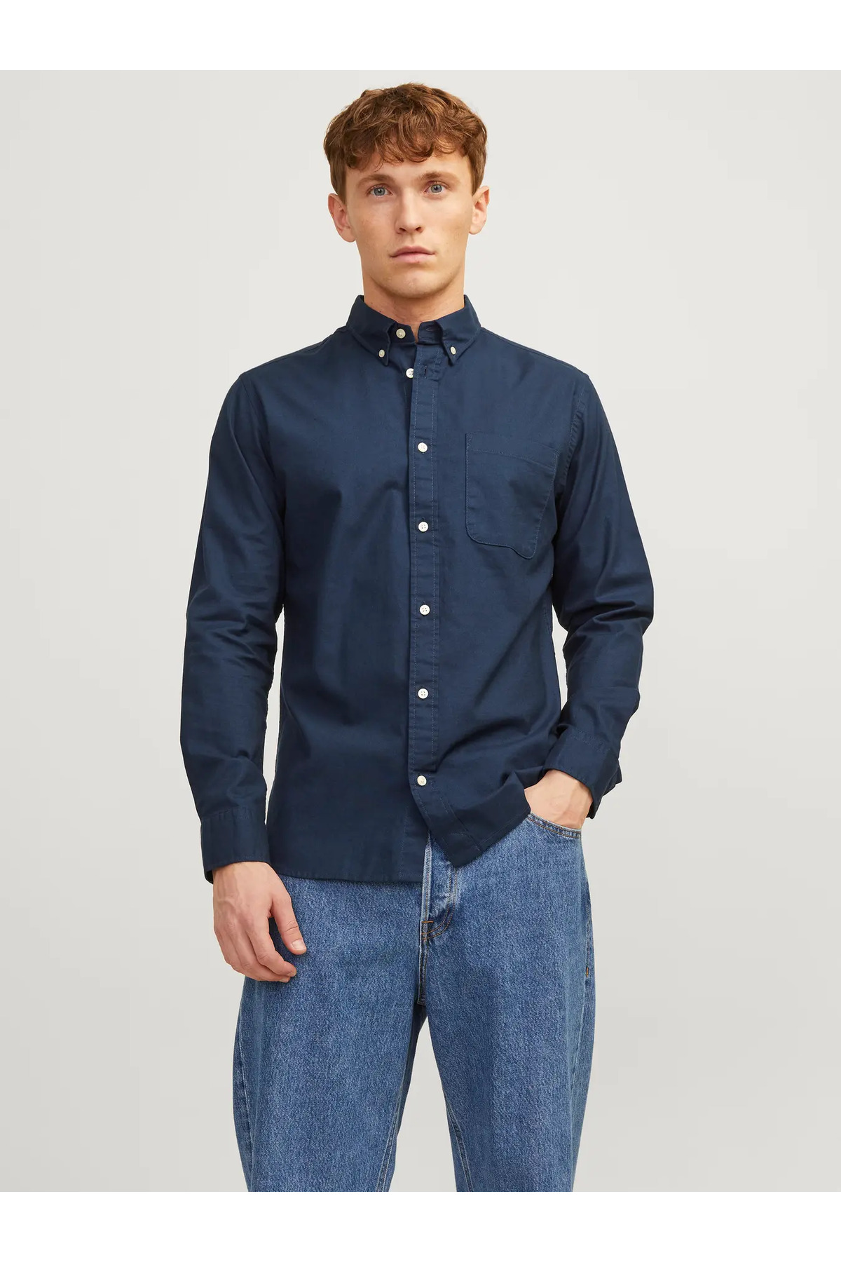 جک اند جونز پیراهن آکسفورد JPRBLUBROOK مدل L/S NOOS