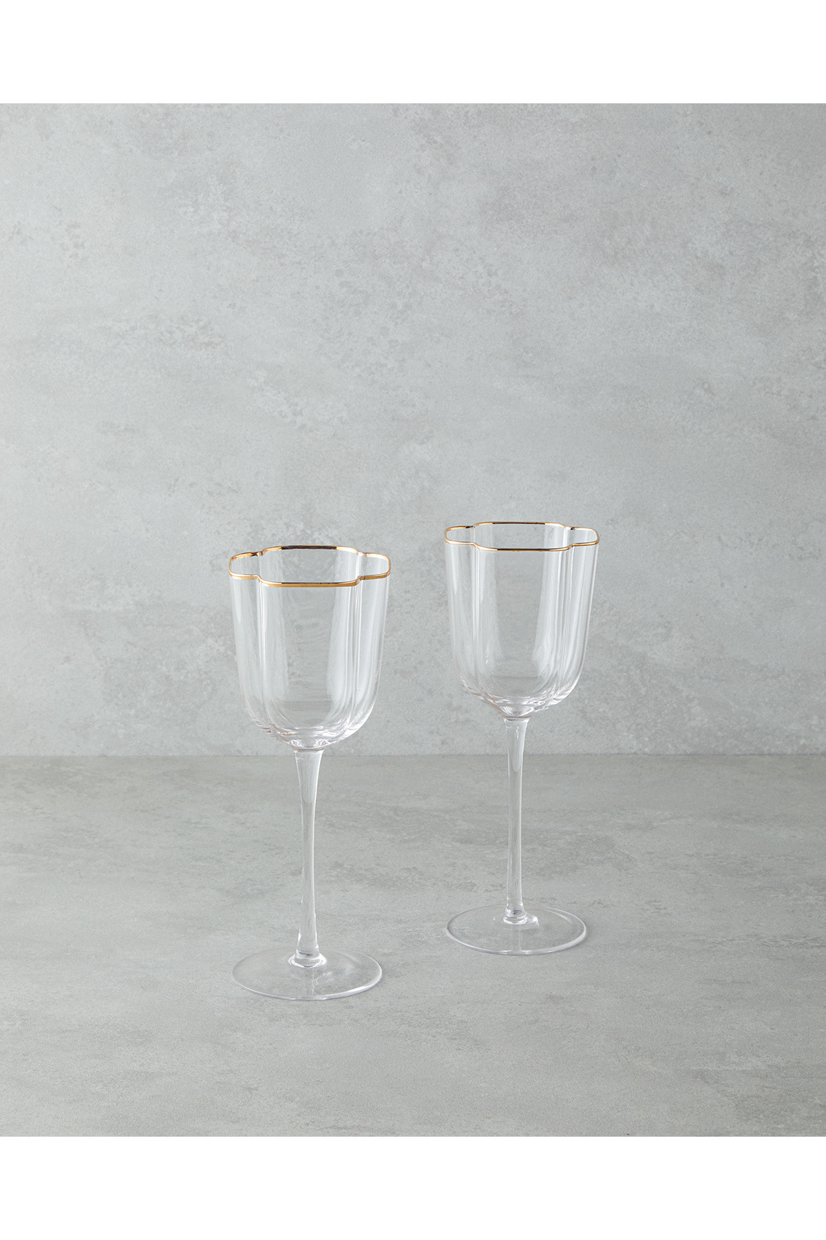 English Home Reina Cam El Yapımı 2’li Kadeh 300 ml Şeffaf-Gold