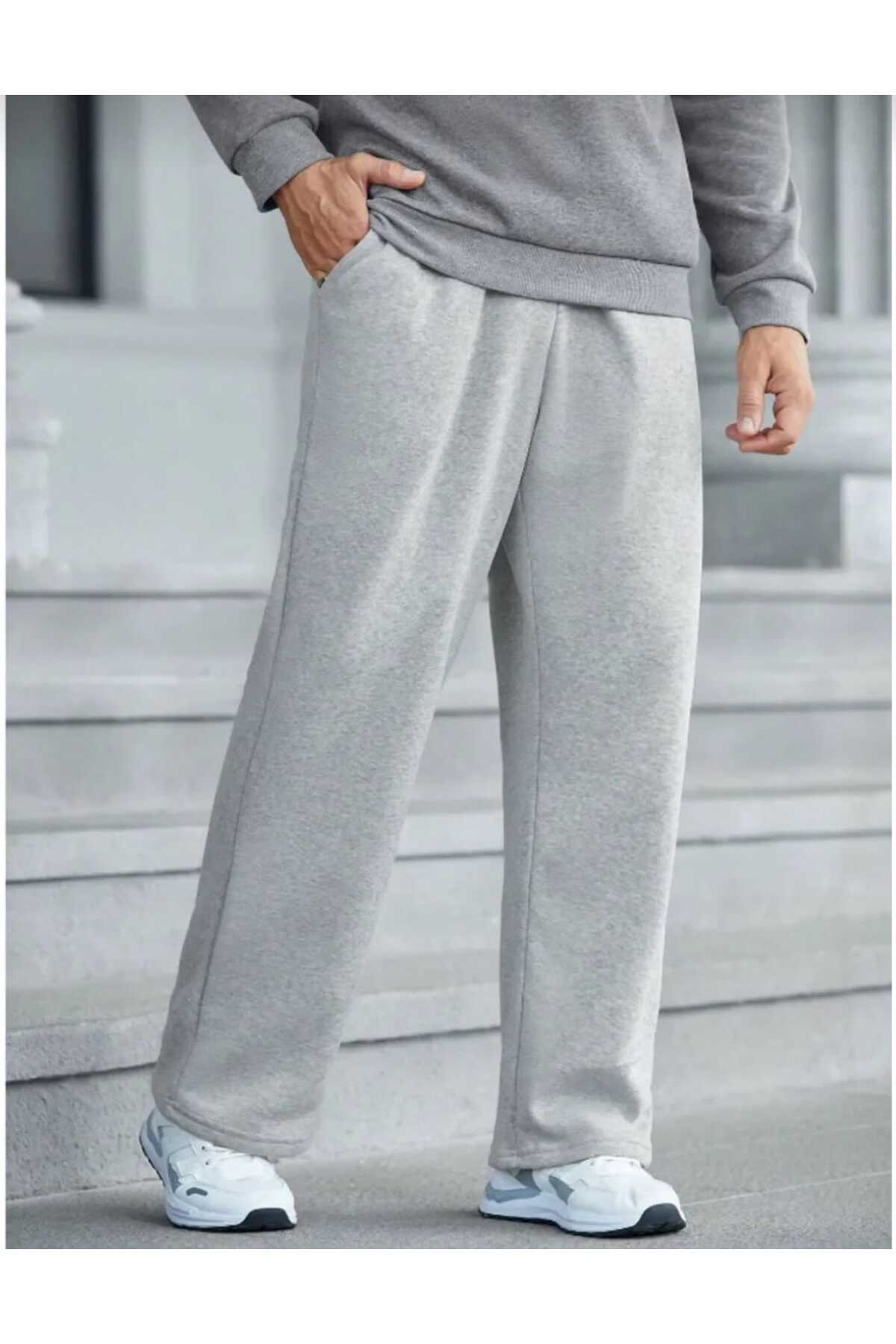 ELASSEL KIŞLIK ERKEK GRİ BOL EŞOFMAN ALTI görsel 4