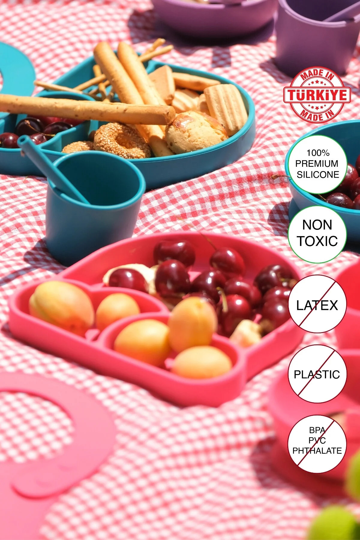 niloyuncak Mama Seti Silikonlu Vakum Sistemli Premium Seri - 6 parça Pembe