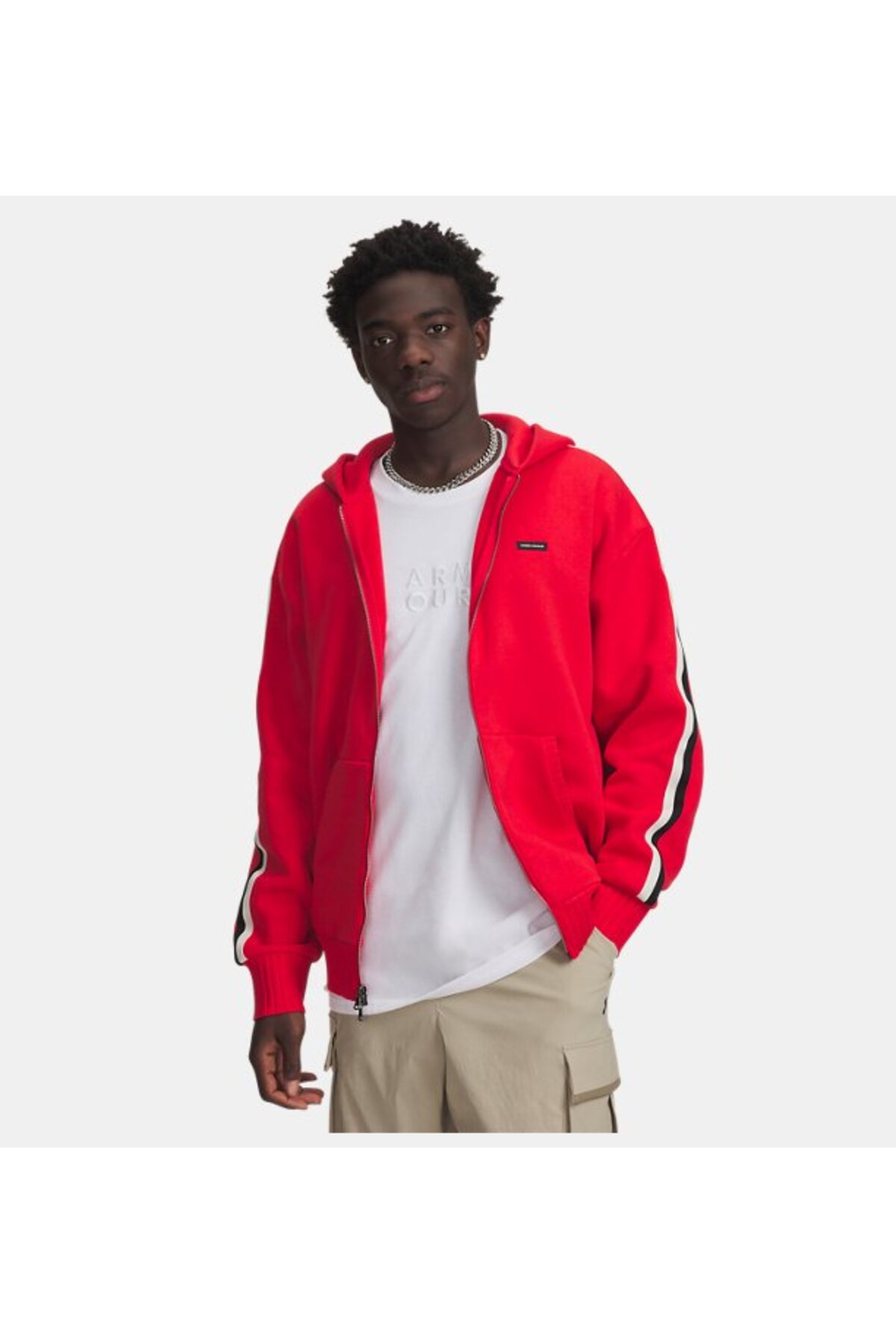 آندر آرمور کاپشن زیپ‌دار مردانه UA Icon مدل Heavy Rib 6003937-600