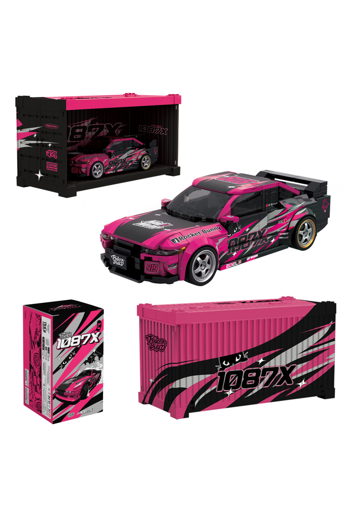 PB8854 PB8854 مجموعه سری 1087X کیت ساخت خودروی 8Grid MOC با آجرهای فنی و برچسب‌های سفارشی برای ارسال