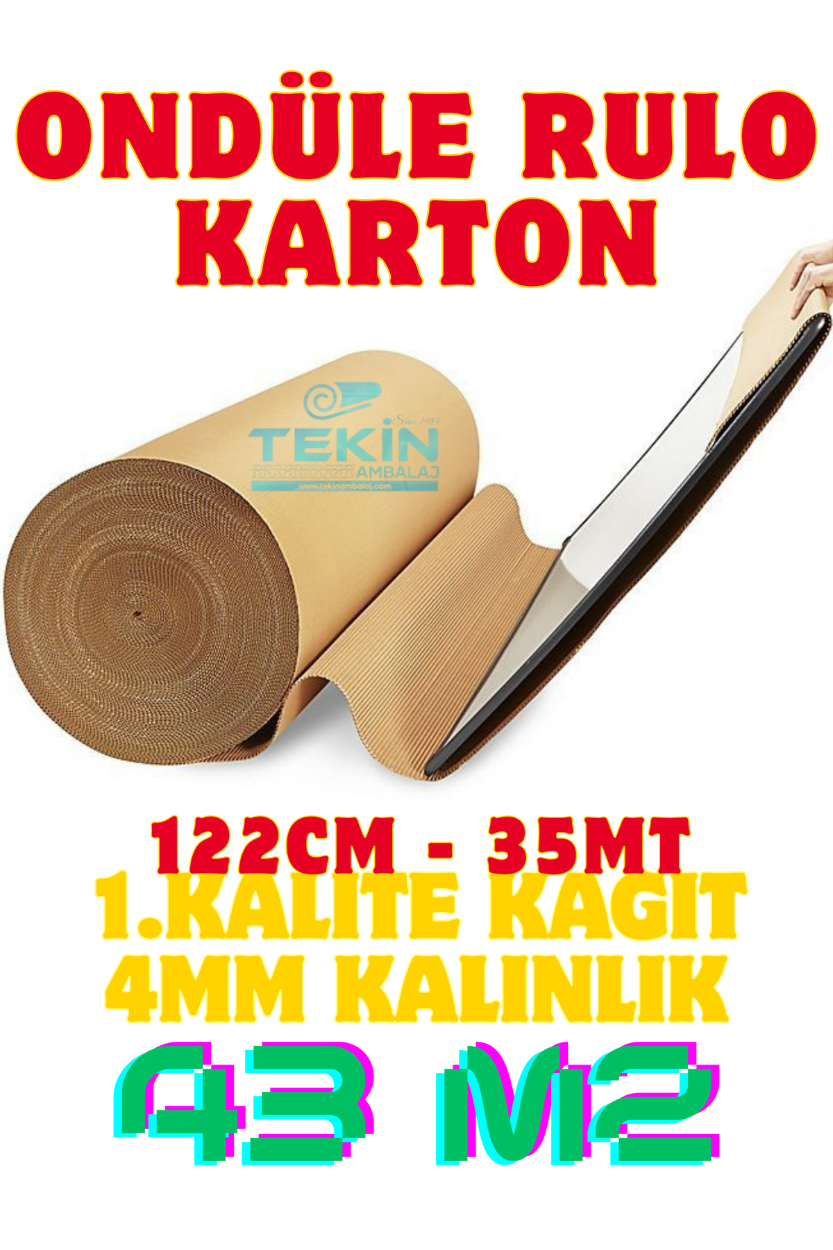 Tekin Ambalaj 122cm x 35mt 4mm Ondüle Rulo Karton | Zemin, Parke ...