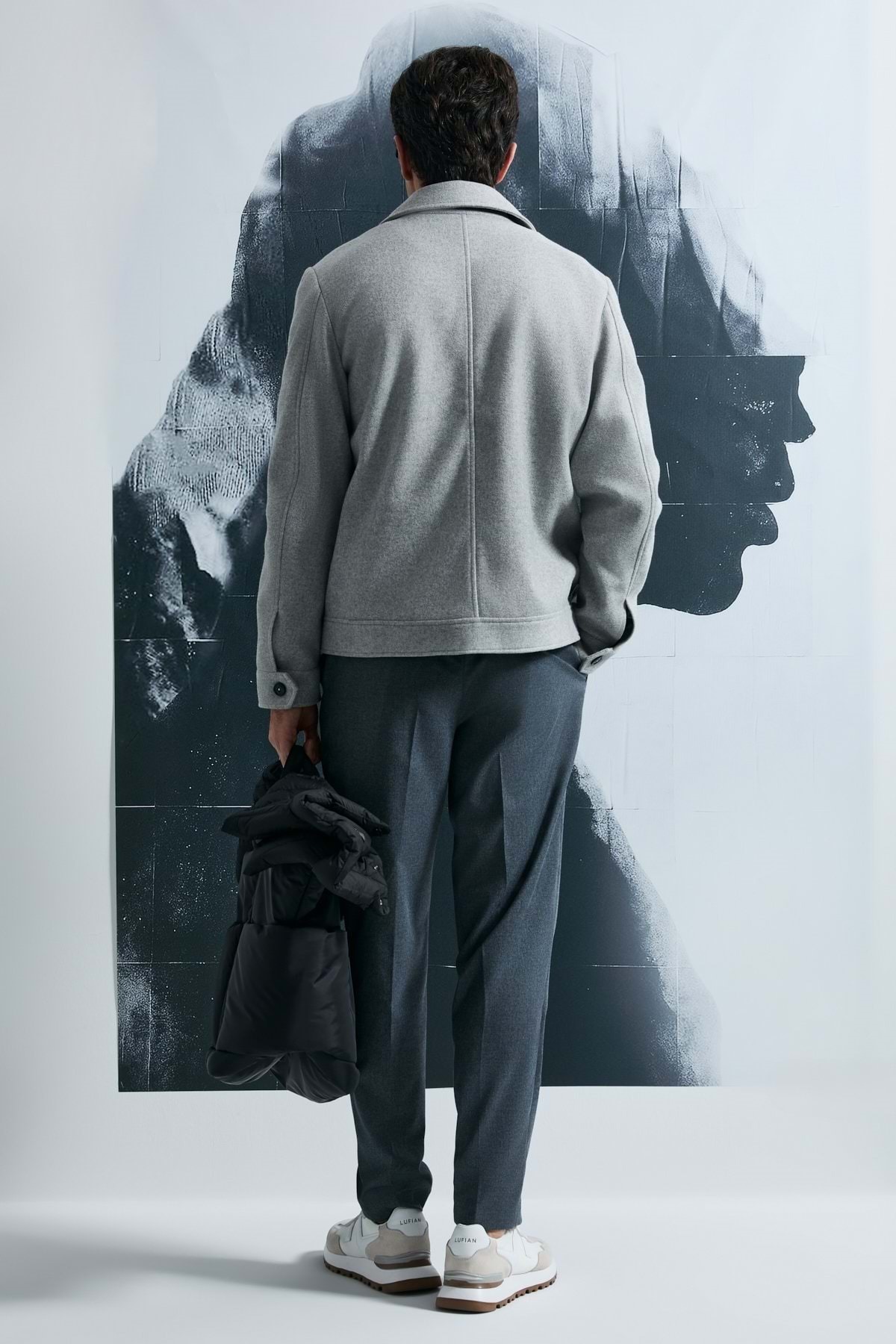 Lufian  112120262 Good Erkek Örme Ceket GRİ - Görsel 7