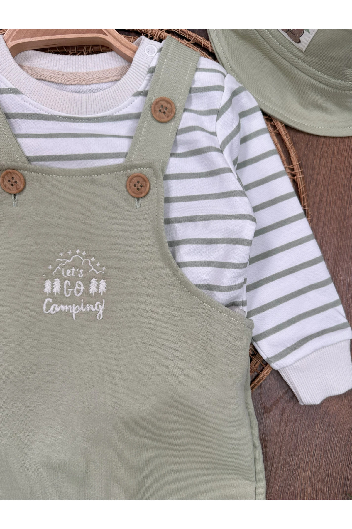 طقم سالوبيت للأطفال الأولاد مع قبعة سفاري وشريط مط...