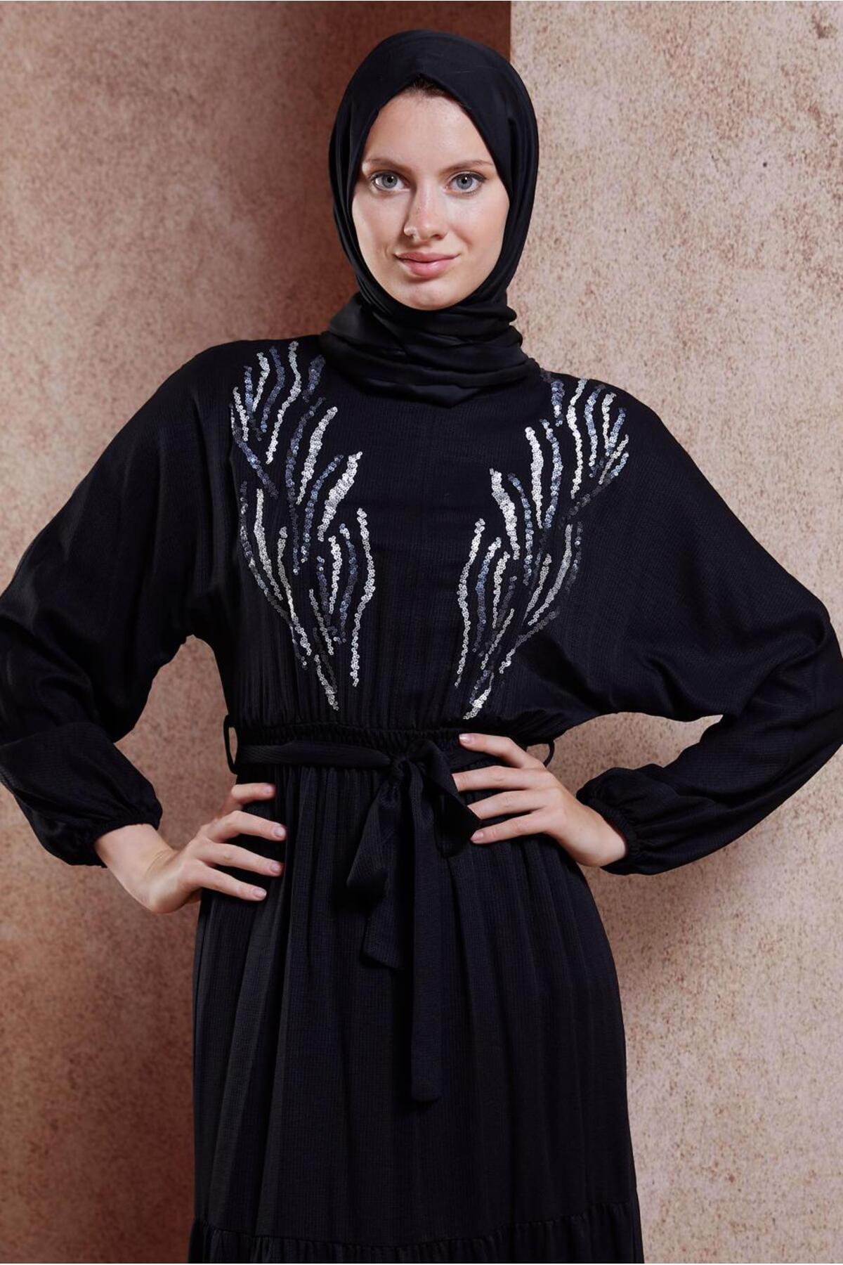 آلوینا لباس مجلسی ویسکوز کمربنددار ۴۴۶۶۲