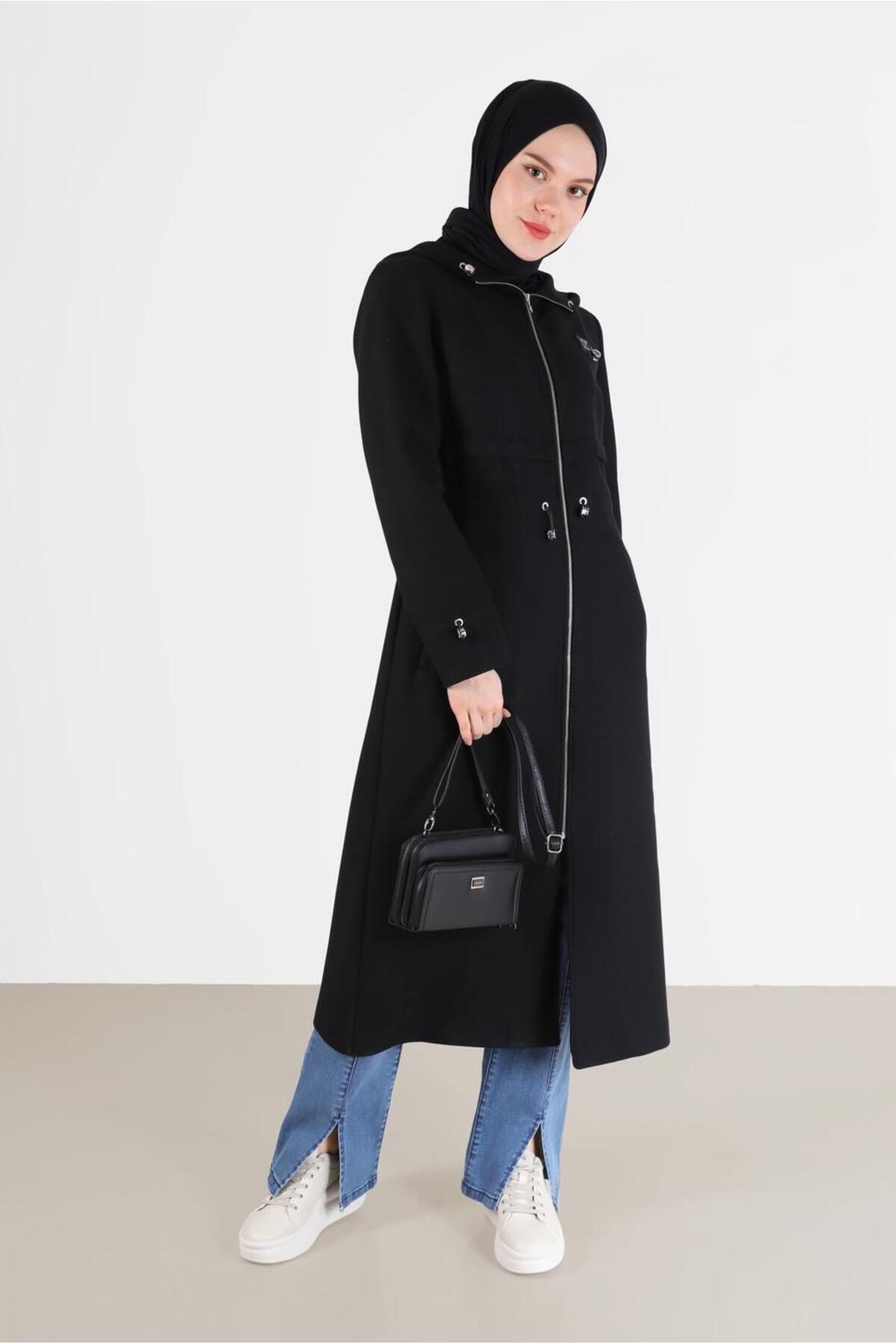 آلوینا کت کلاه دار کمر کشی ۹۰۲۳۶