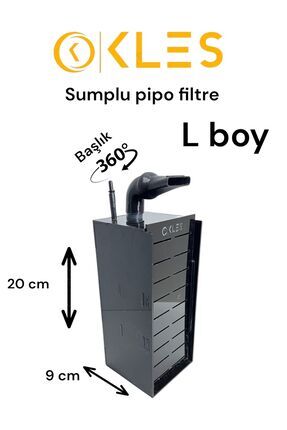KLES Sumplu Pipo Filtre Akvaryum Filtresi Pipo Sump L Boy Iç Filtre