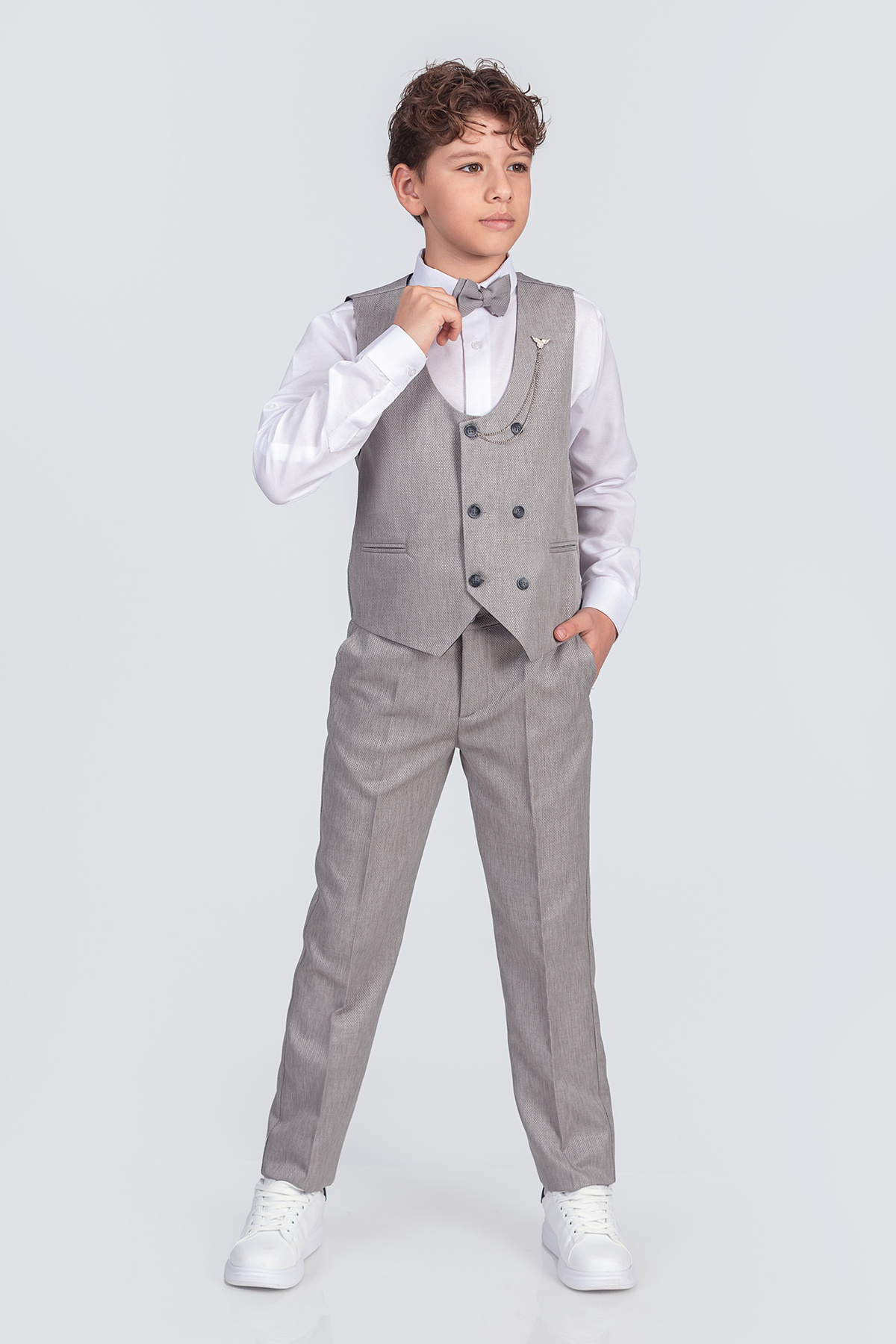 پینا کیدز ست کت و شلوار پسرانه با پاپیون و جلیقه