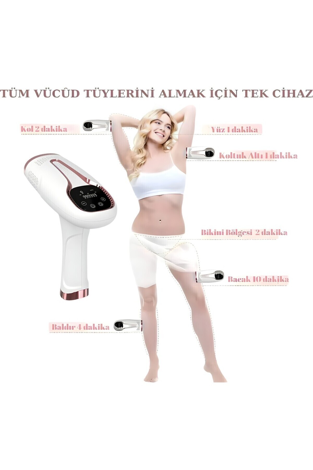 RGV Lazer Epilasyon Aleti -IPL Teknolojisi Buz Başlıklı 9 Kademeli Kadın ve Erkek Kullanıma Uygun