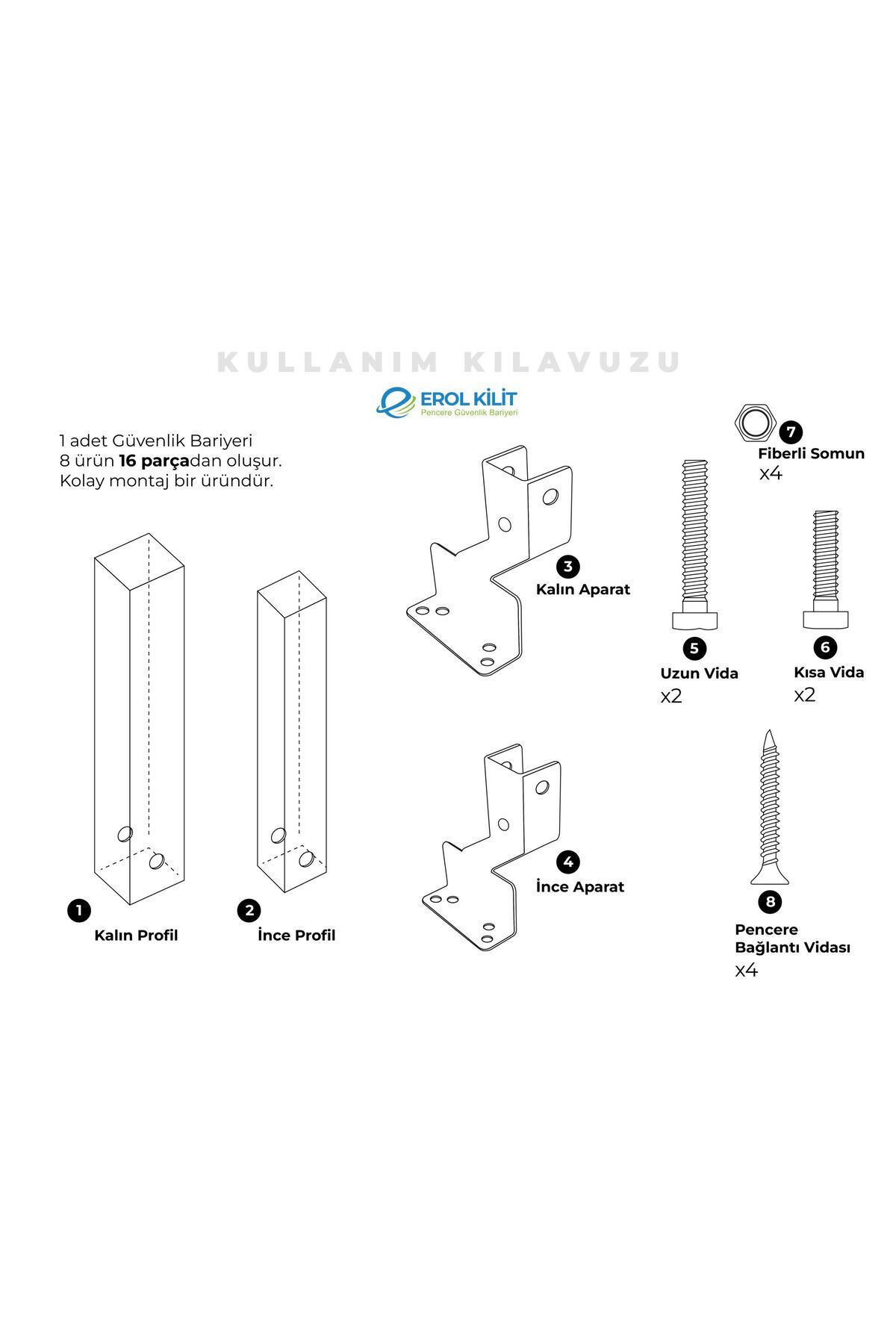 Erol Taşınabilir Pencere Korkuluğu - Pencere Güvenlik Bariyeri 2 Adet - Uzayıp Kısalabilen fotoğrafı 6 (önizleme)