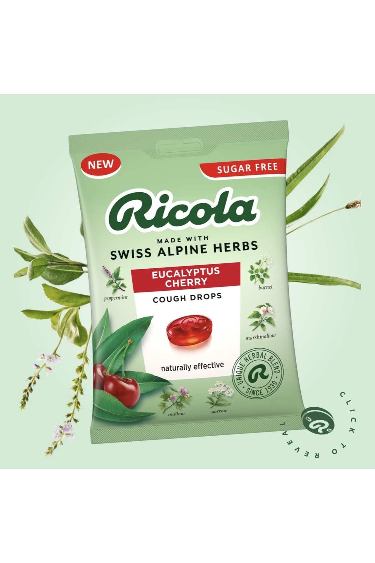 Ricola Made With Swıss Alpıne Herbs Eucalyptus Cherry Cough Drops 18 Adet