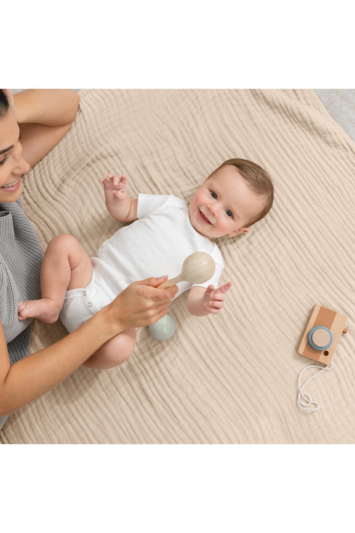 Genel Markalar Çok Amaçlı 4katlı %100 Pamuk Müslin Bebek Örtü Ve Battaniye Emzirme,kundak,puset Örtüsü 100x100 Cm fotoğrafı 2 (önizleme)