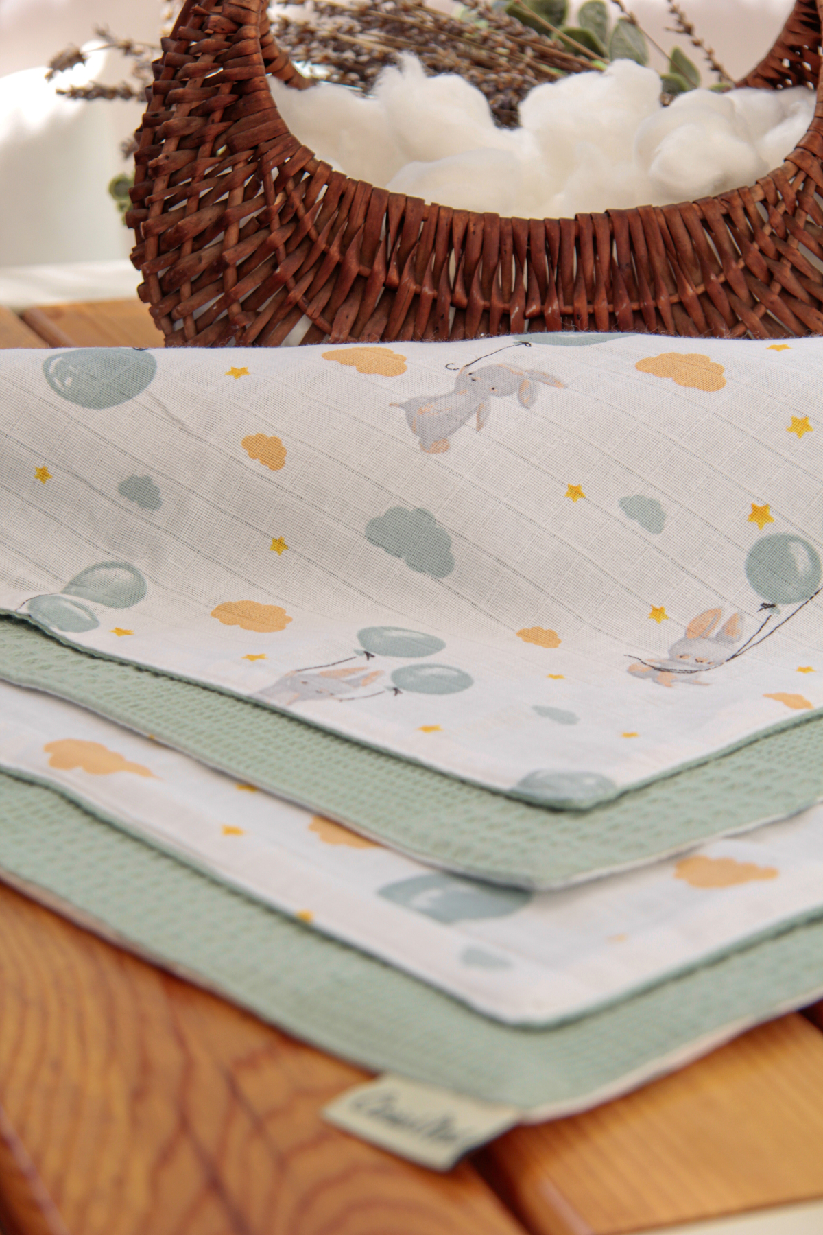Claria&Nest Çift Taraflı %100 Pamuk Müslin-Pike Bebek Battaniyesi | 85x85cm fotoğrafı 5 (önizleme)