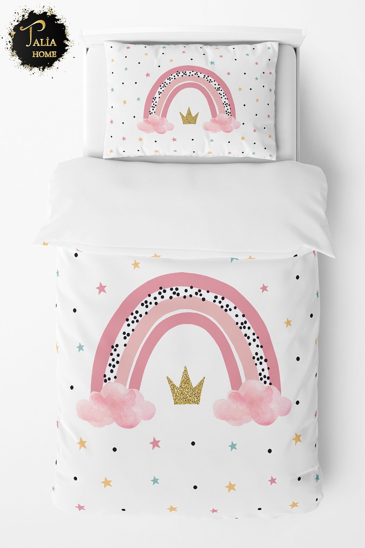 Talia Home Gökkuşağı Desenli Çocuk ve Bebek Odası Nevresim Takımı TLAN-305 fotoğrafı 7 (önizleme)