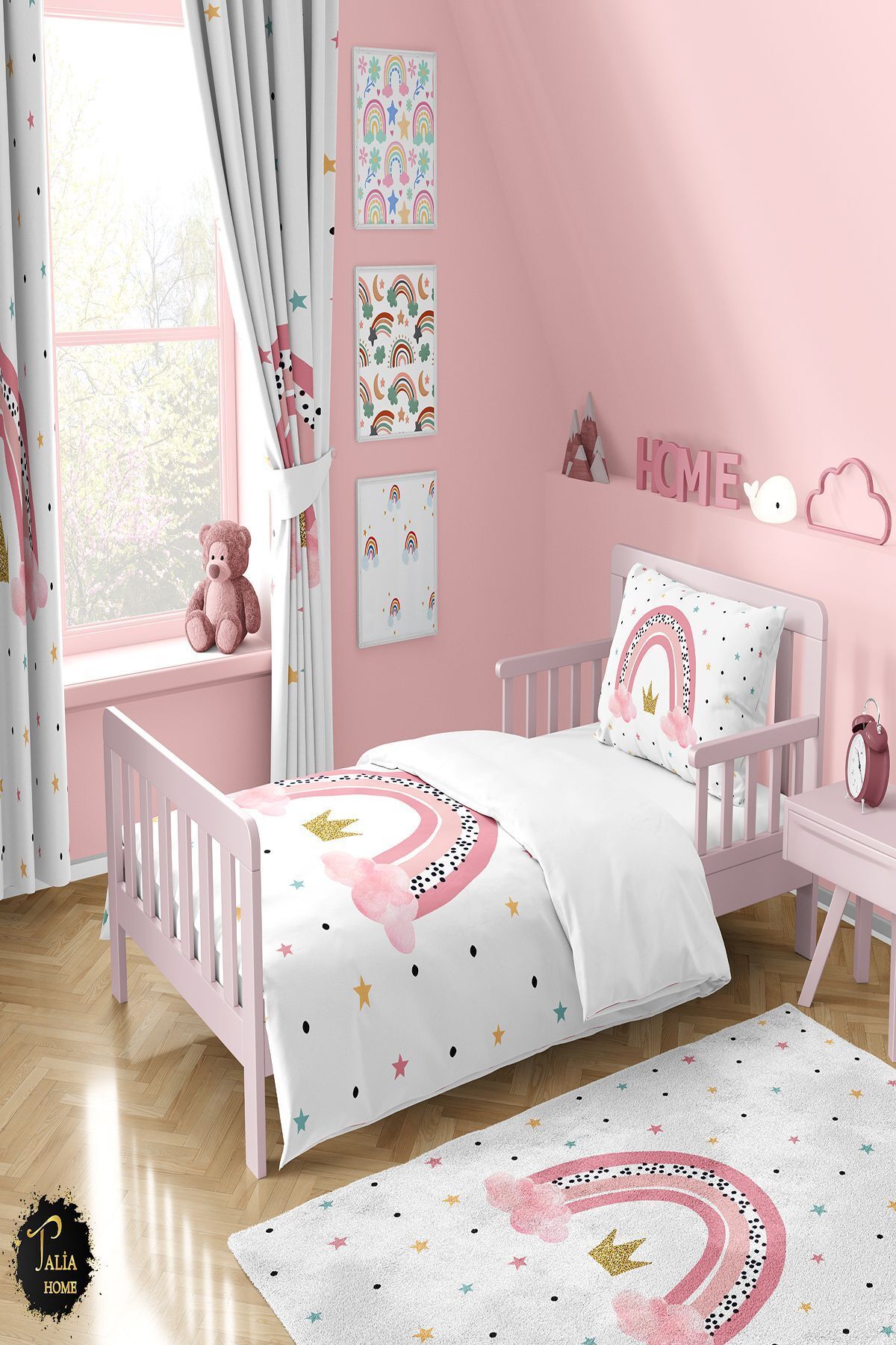 Talia Home Gökkuşağı Desenli Çocuk ve Bebek Odası Nevresim Takımı TLAN-305 fotoğrafı 4 (önizleme)