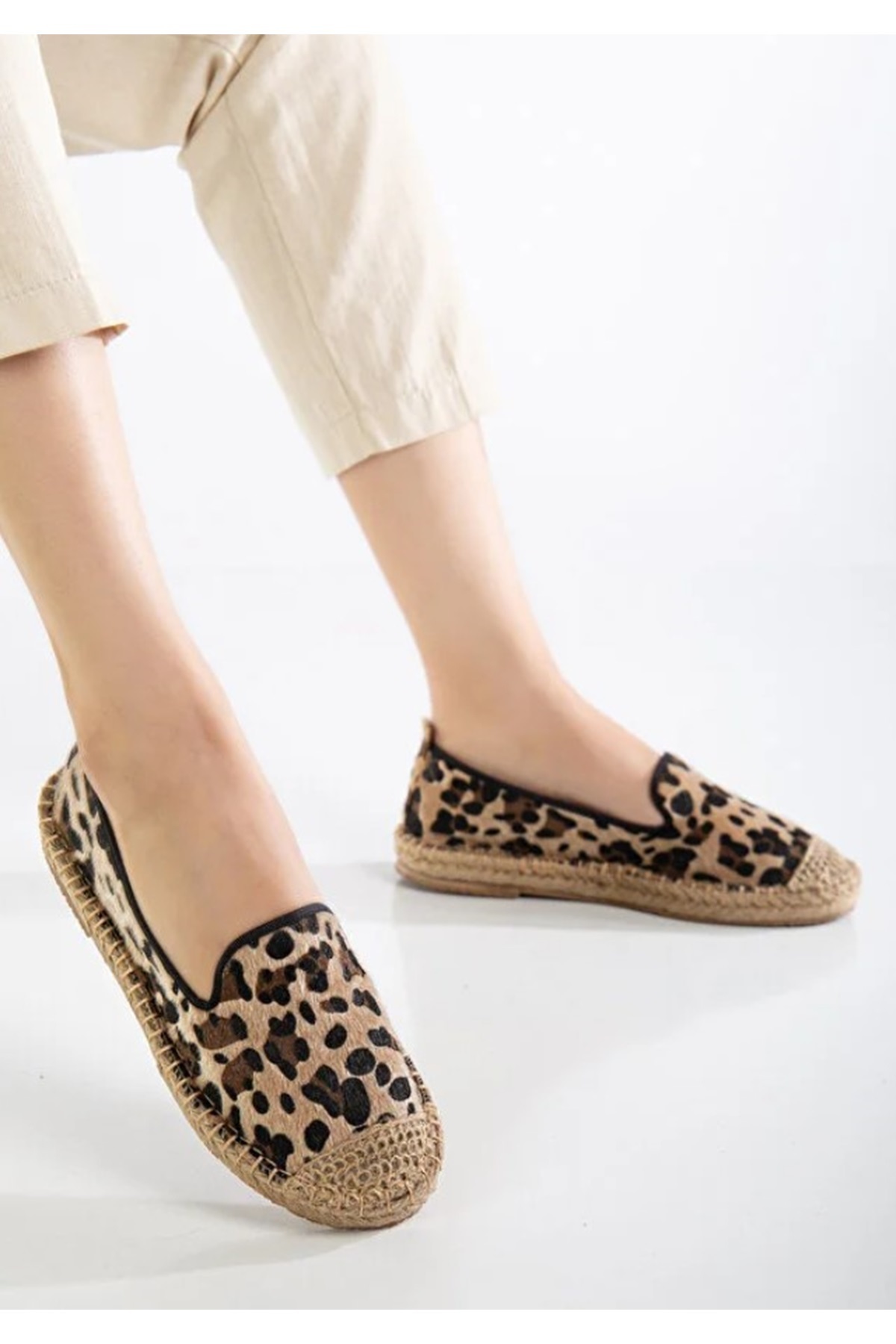 KOCAMANLAR  Feles Espadril Kadın Babet Ayakkabı LEOPAR - Görsel 4