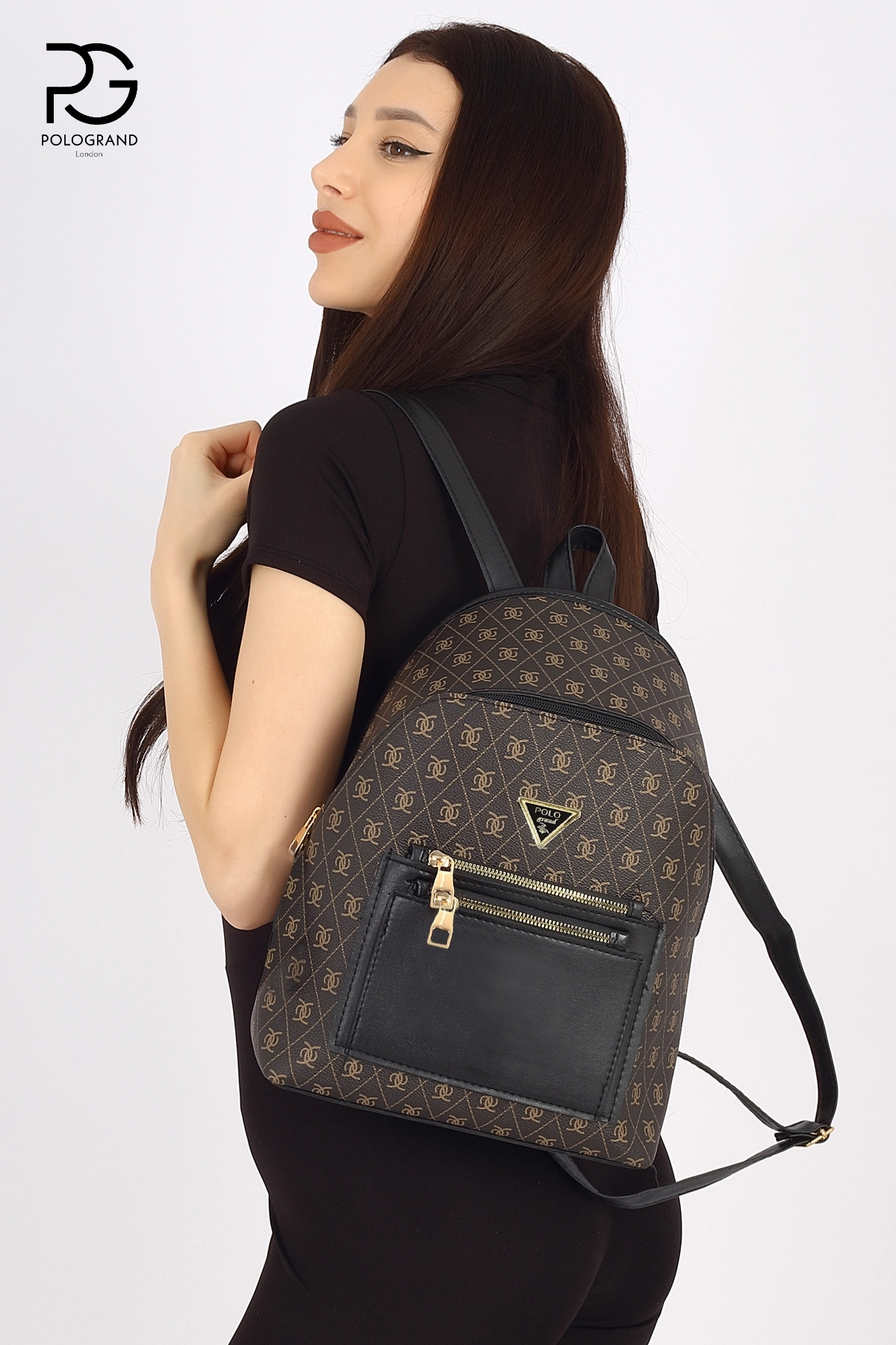 POLOGRAND London Оригінальна жіноча багатофункціональна модель розкішного комфорту Стильний рюкзак і сумка через плече з регульованим ременем 3 відділення
