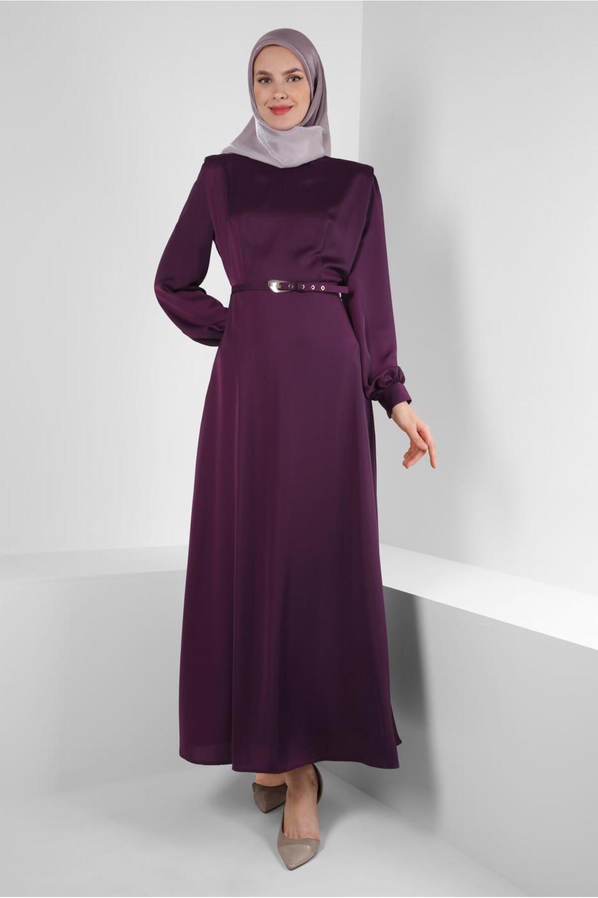 آلوینا پیراهن ساده یقه گرد کمربنددار ۴۳۷۸۰