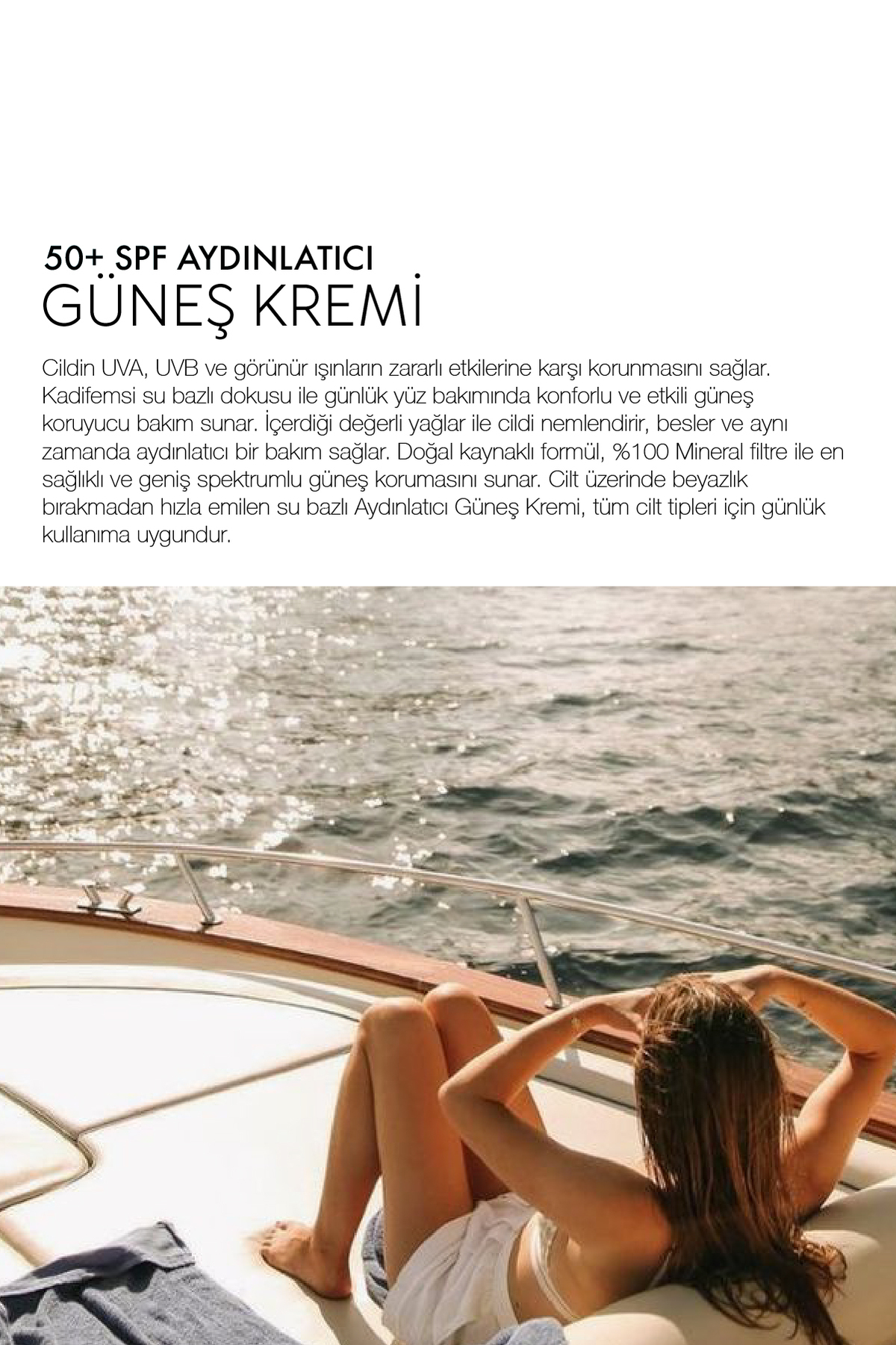 50+ SPF Brightening Sunscreen - 50+ SPF Aydınlatıcı Güneş Kremi %100 Mineral Filtre (50 ml) — Güneş Koruyucu — تصویر 4 از 5