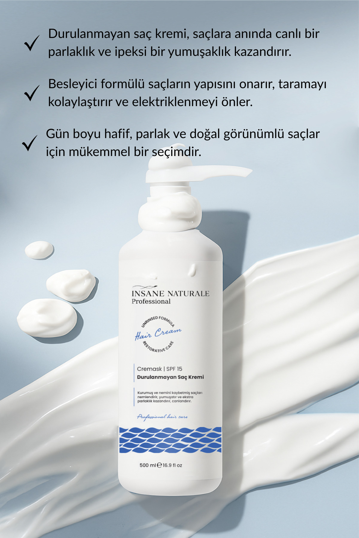 نرم کننده موی ترمیم کننده CREAMASK حاوی کراتین و بیوتین ۵۰۰ میلی لیتر — INSNTR002 — تصویر 3 از 6
