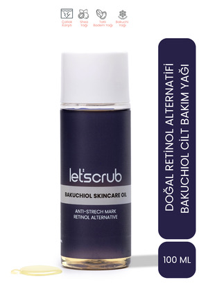 LET'SCRUB Çatlak & Leke Karşıtı Nemlendirici Bakuchiol Cilt Bakım Yağı (Shea-...