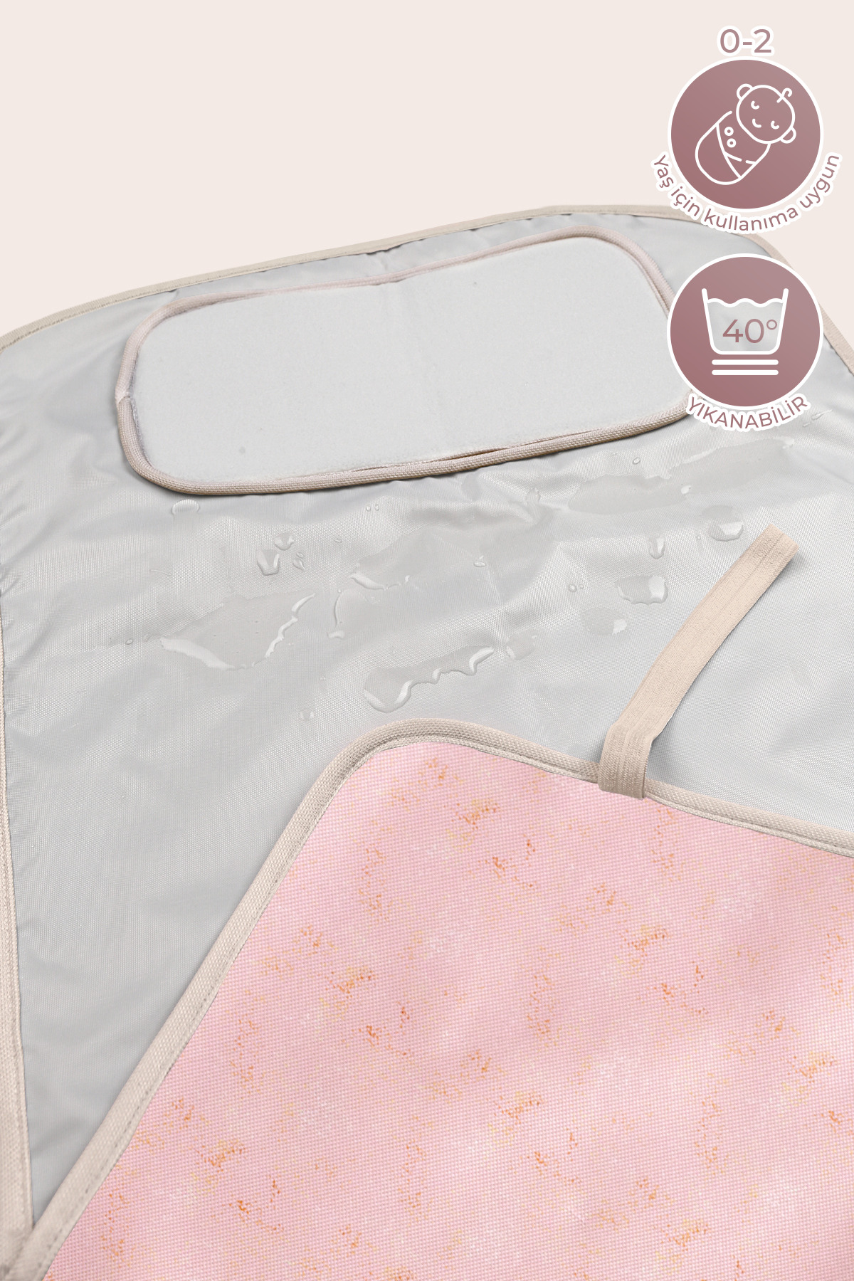 HAMUR Anne Bebek Bakım Örtüsü Yenidoğan Alt Açma Değiştirme Solid Pemb Organizer Pedi Minderi Çift Taraflı fotoğrafı 3 (önizleme)