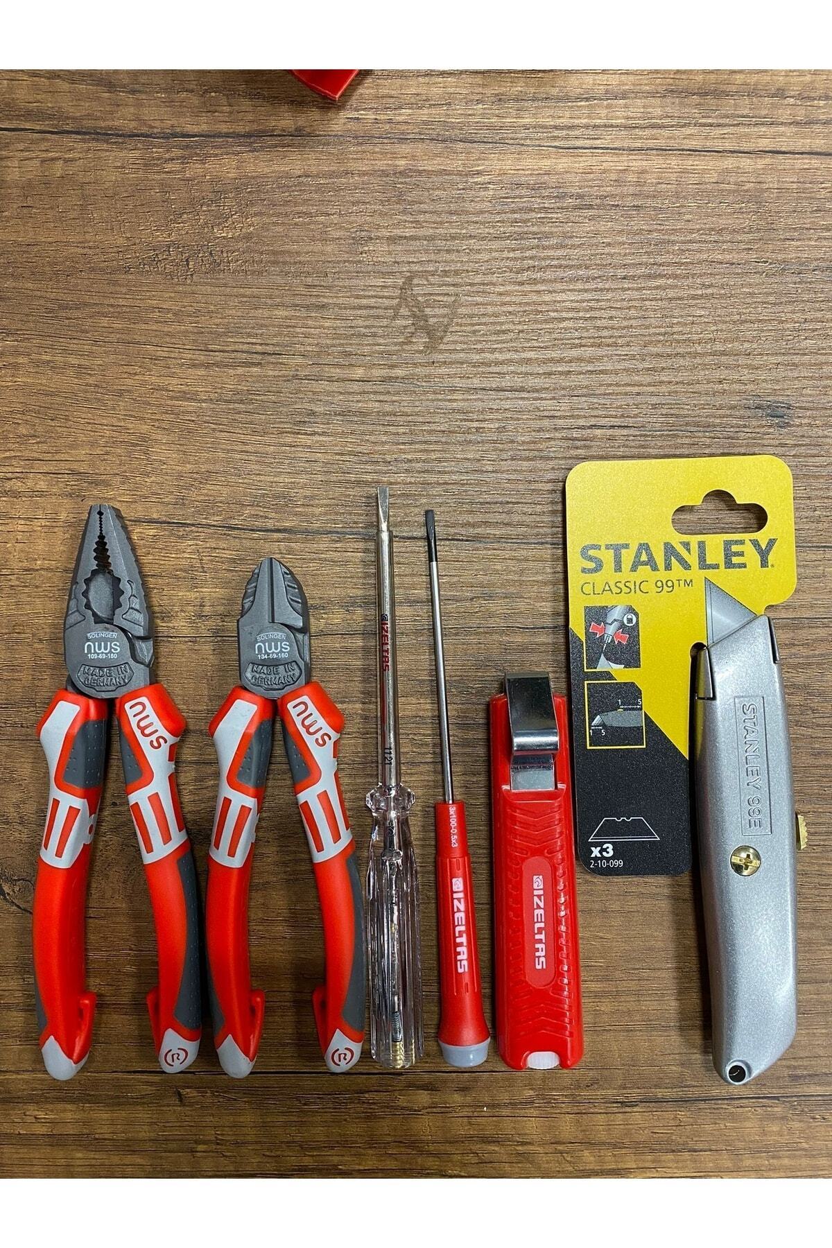 NWS 6 Parça Usta Seti. 180 Mm Pense, 160 Mm Yan Keski Izeltaş Usta Seti. Made İn Germany