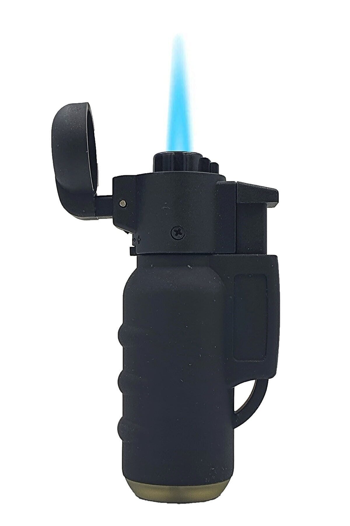 İNDİRİM CENTER Turbo Tek Pürmüz Alev Profesyonel Gazlı Doldurulabilir Torch Çakmak