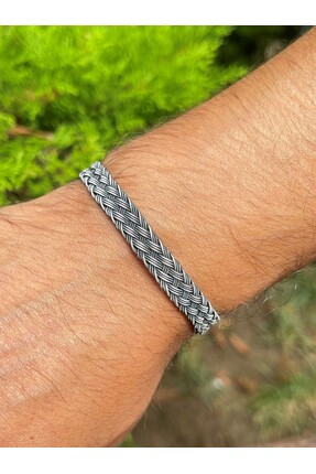 KAZZAZE Gümüş Kazaziye El Örgüsü Gümüş Bileklik Bıl2005