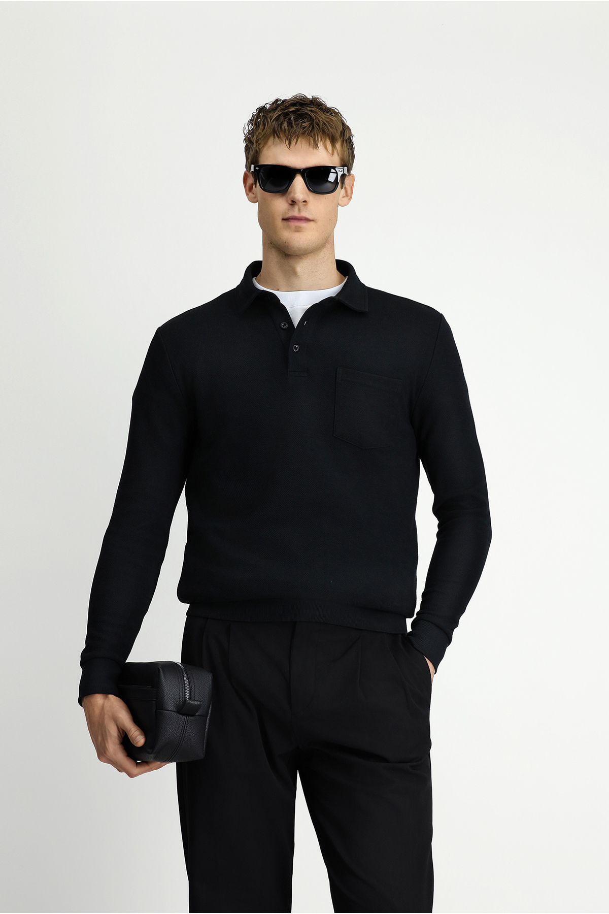 کیگیلی سویشرت نخی طرح‌دار یقه پولو معمولی