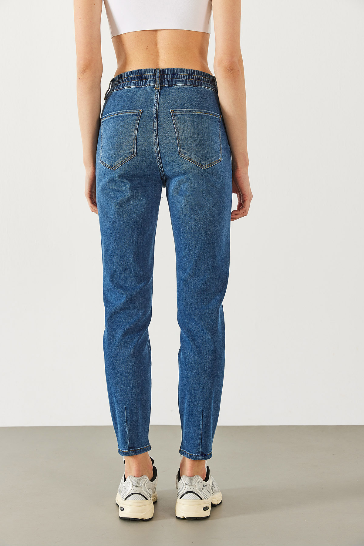 VENA  Kadın Norah Dark Blue Beli Lastikli Jean Pantolon - Dark Blue - Görsel 4