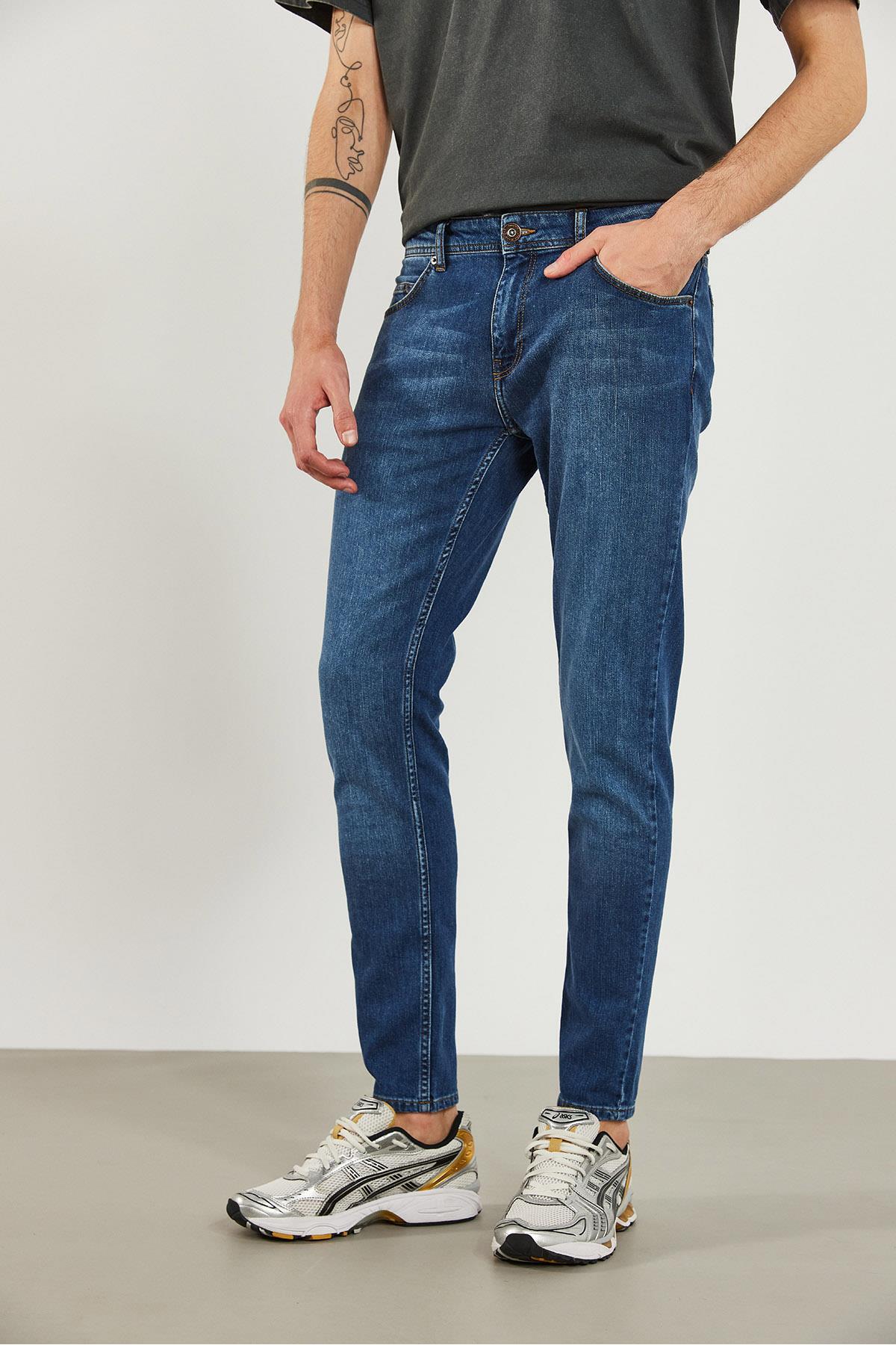 VENA  Teos Dirty Dark Blue Skinny Jean Pantolon-Dirty Dark Blue - Görsel 4
