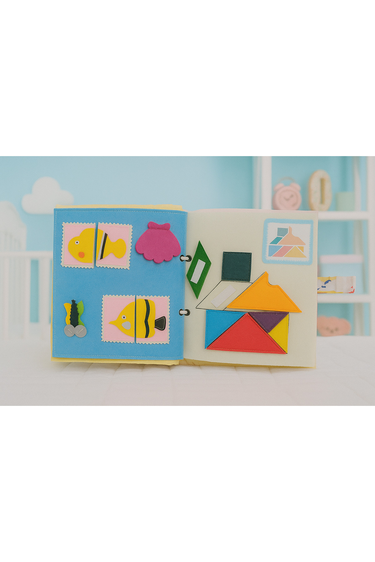 Dinootoys Montessori Eğitici Aktivite Keçe Kitap 10 Sayfa fotoğrafı 5 (önizleme)
